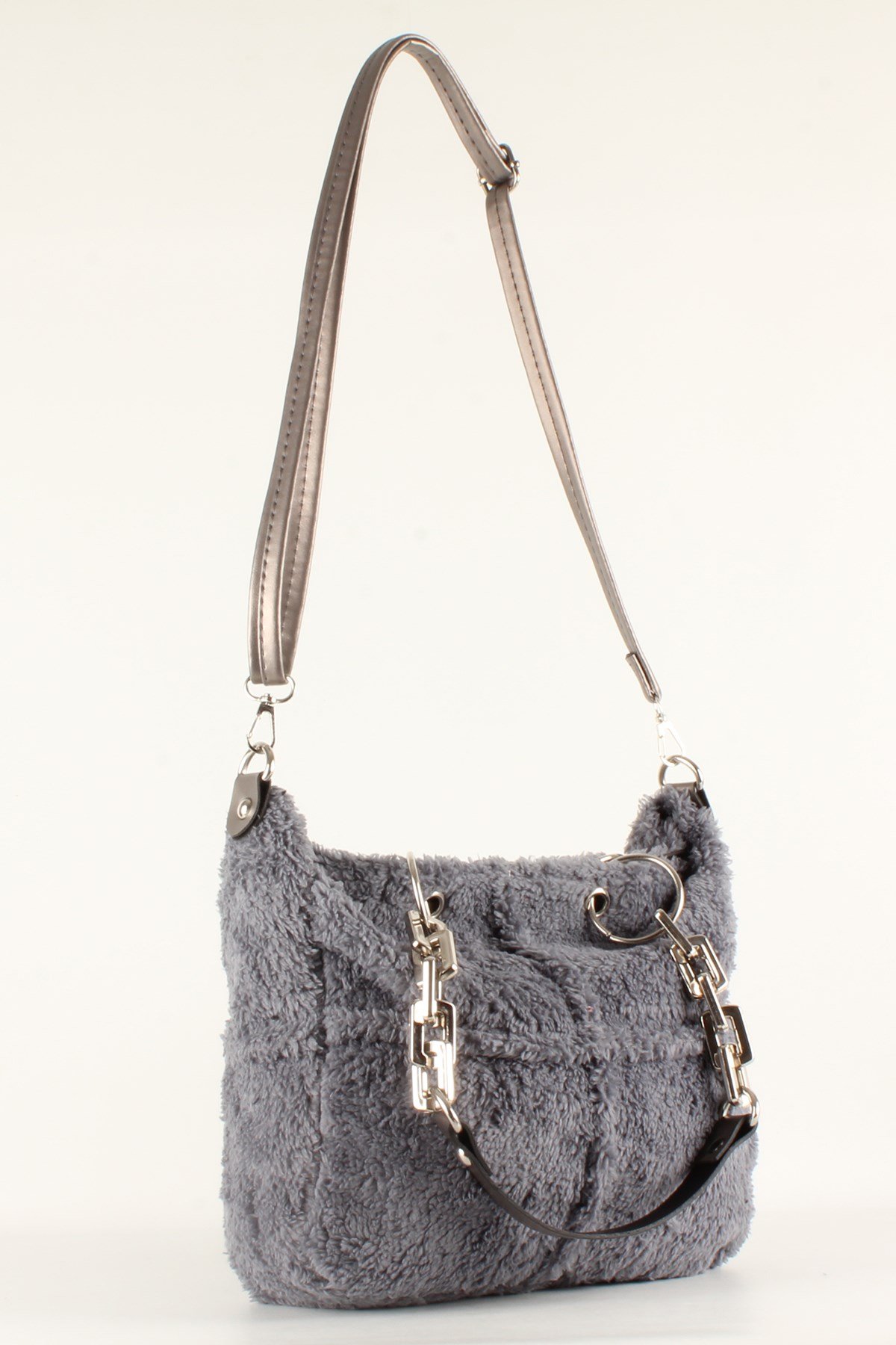 LWE10412-SLuwweLuwwe Bag'sKadın Plastik Zincirli Tüylü-Peluş Çanta (10412)