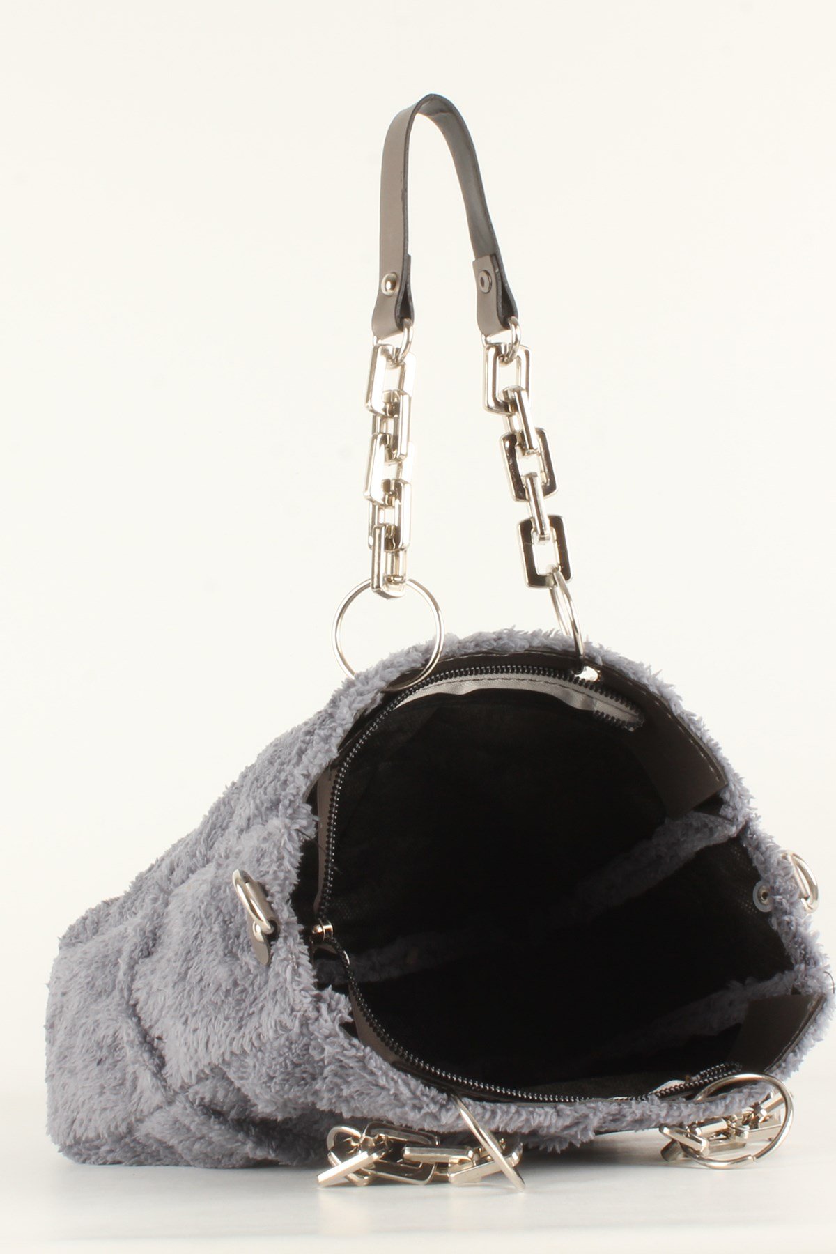 LWE10412-SLuwweLuwwe Bag'sKadın Plastik Zincirli Tüylü-Peluş Çanta (10412)