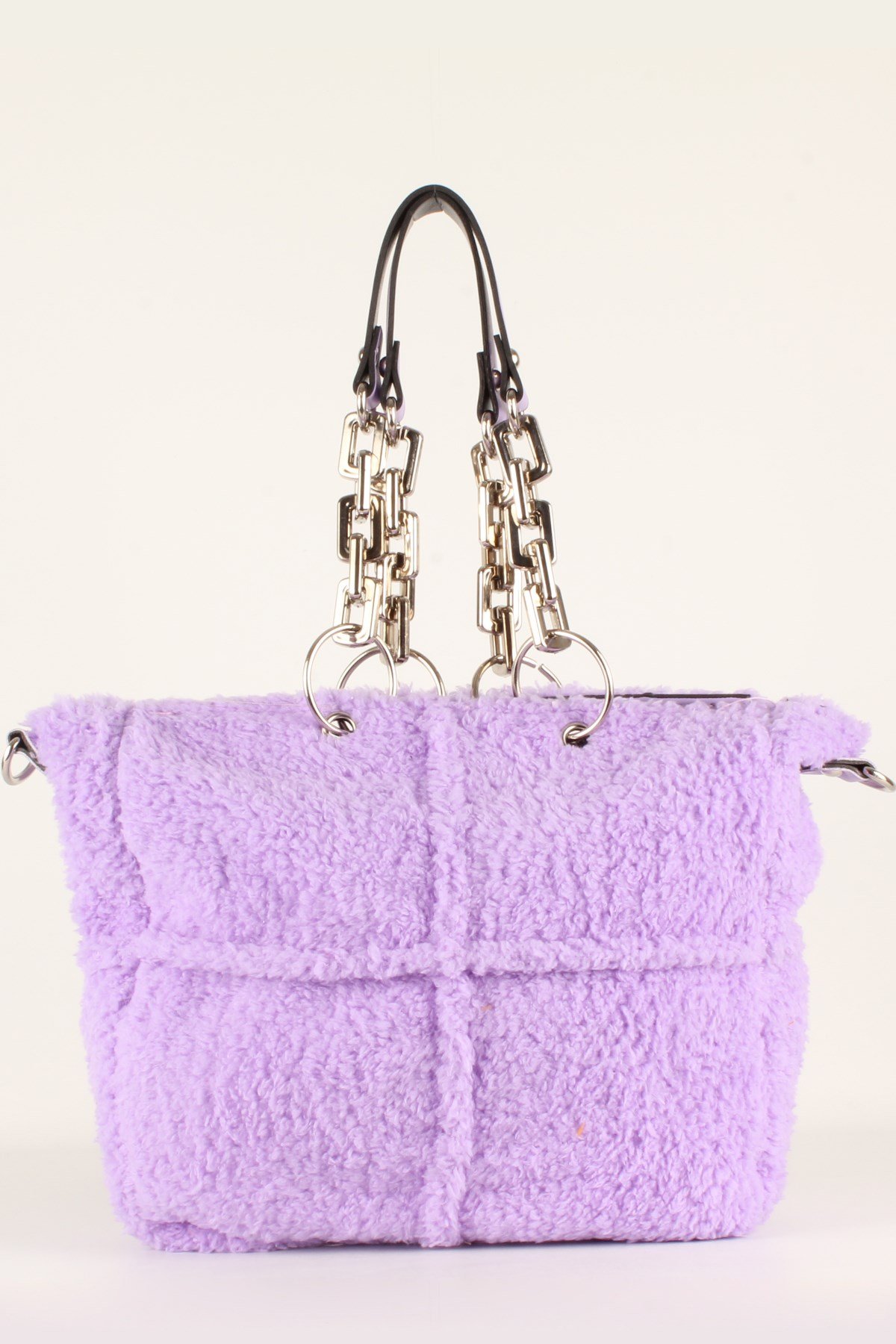 LWE10412-SLuwweLuwwe Bag'sKadın Plastik Zincirli Tüylü-Peluş Çanta (10412)