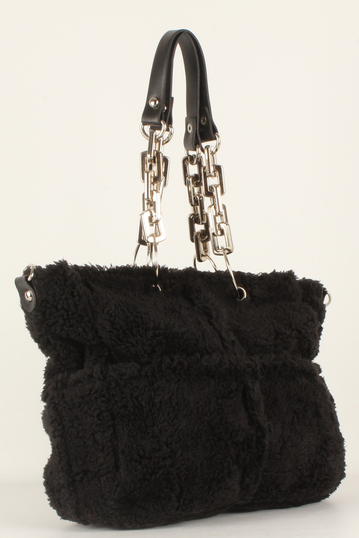 LWE10412-SLuwweLuwwe Bag'sKadın Plastik Zincirli Tüylü-Peluş Çanta (10412)