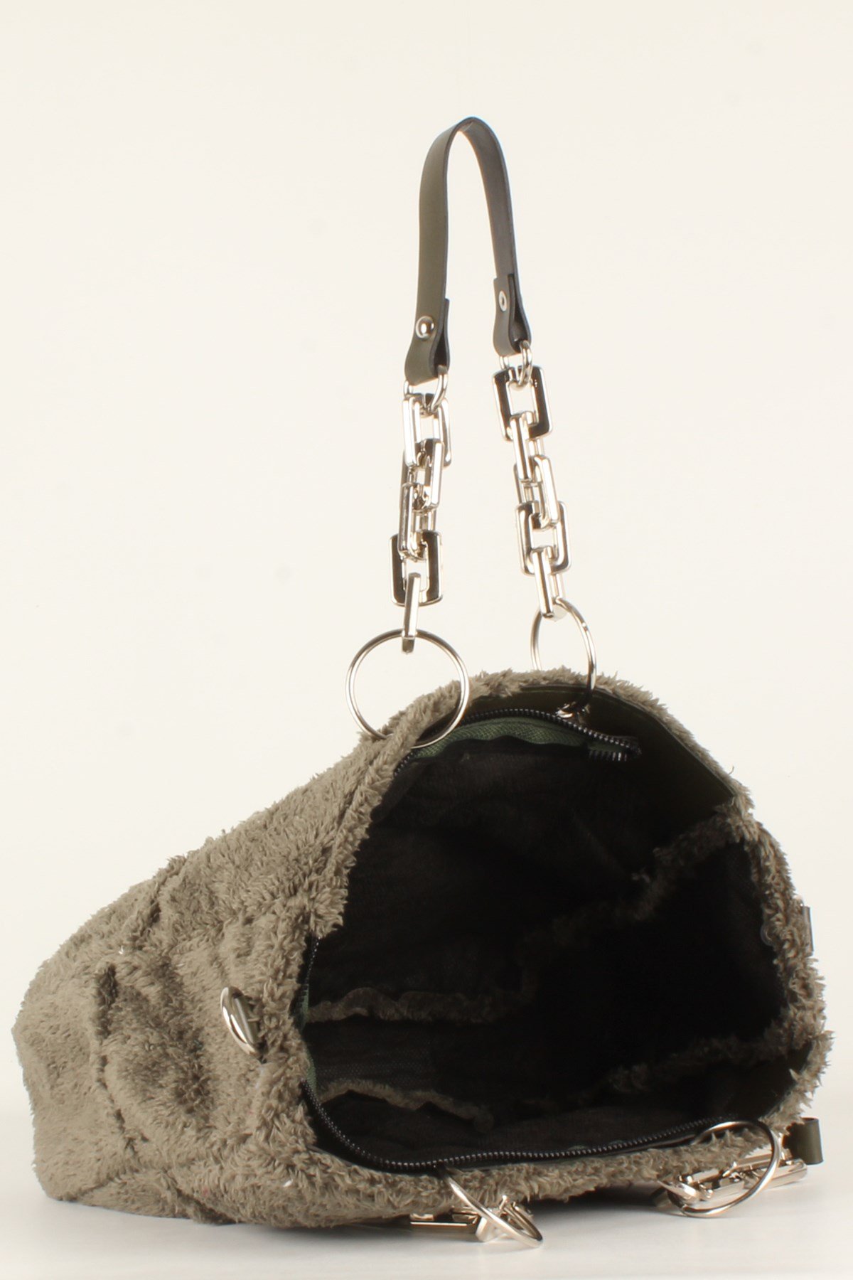 LWE10412-SLuwweLuwwe Bag'sKadın Plastik Zincirli Tüylü-Peluş Çanta (10412)