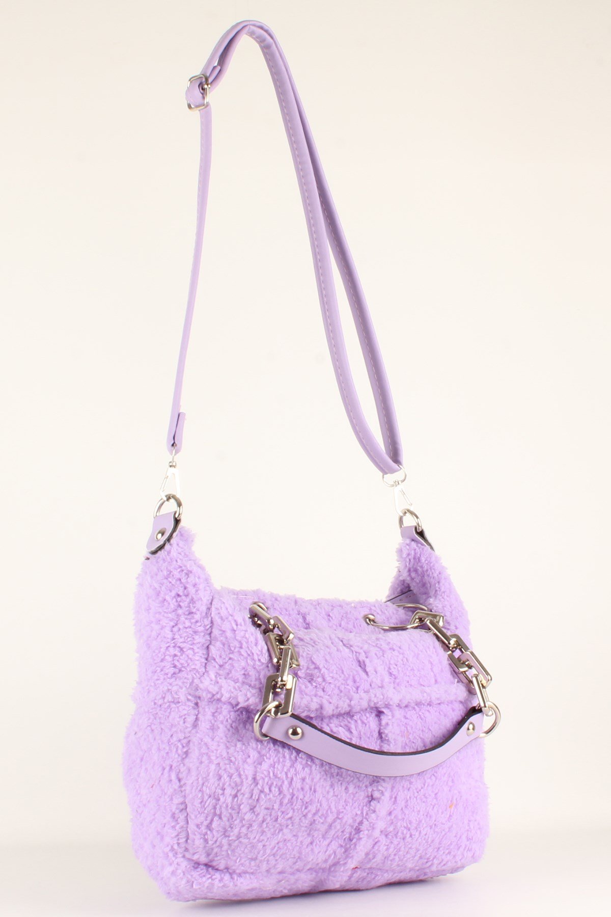 LWE10412-SLuwweLuwwe Bag'sKadın Plastik Zincirli Tüylü-Peluş Çanta (10412)
