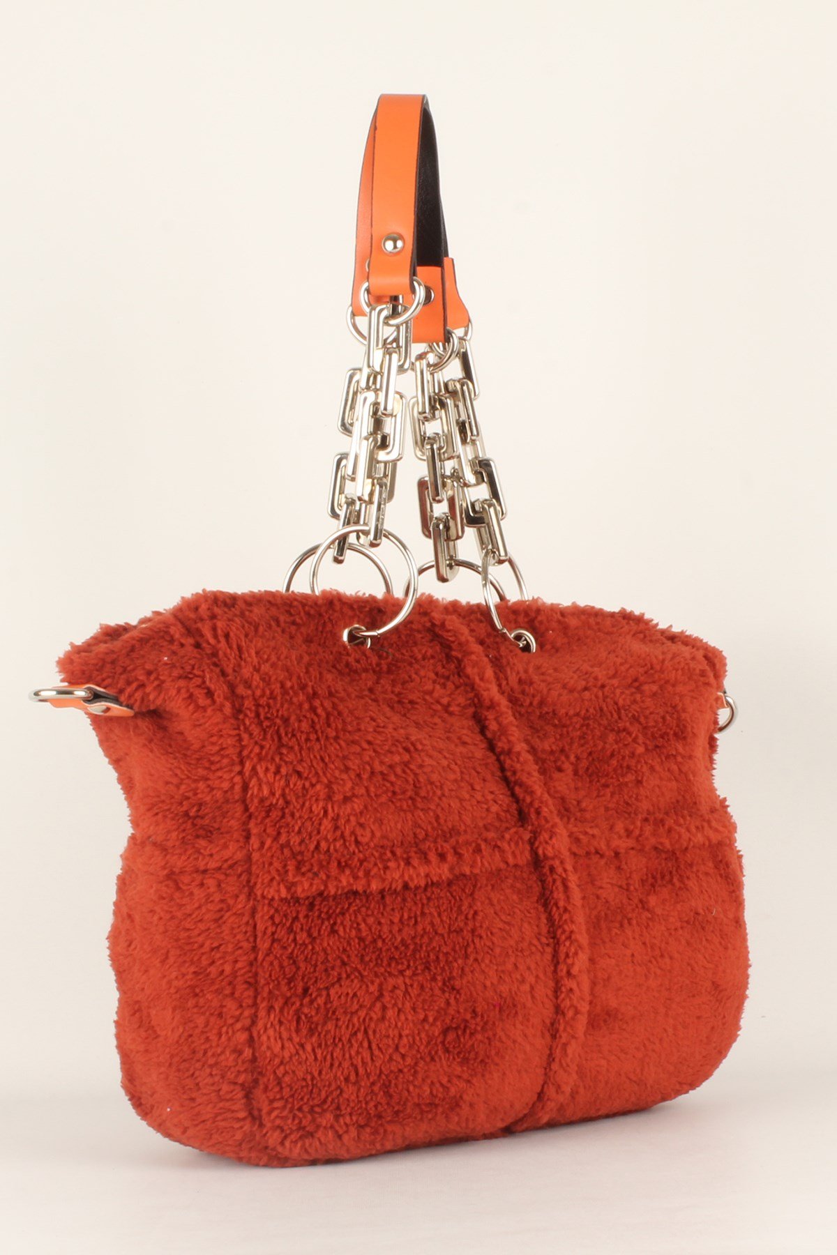 LWE10412-SLuwweLuwwe Bag'sKadın Plastik Zincirli Tüylü-Peluş Çanta (10412)