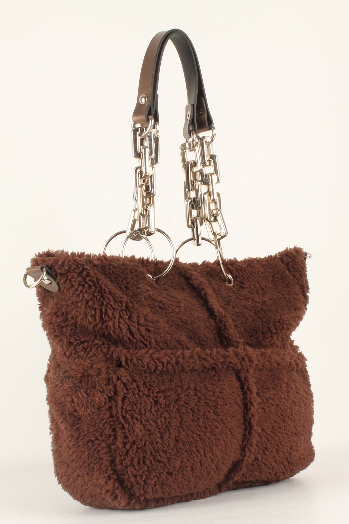 LWE10412-SLuwweLuwwe Bag'sKadın Plastik Zincirli Tüylü-Peluş Çanta (10412)