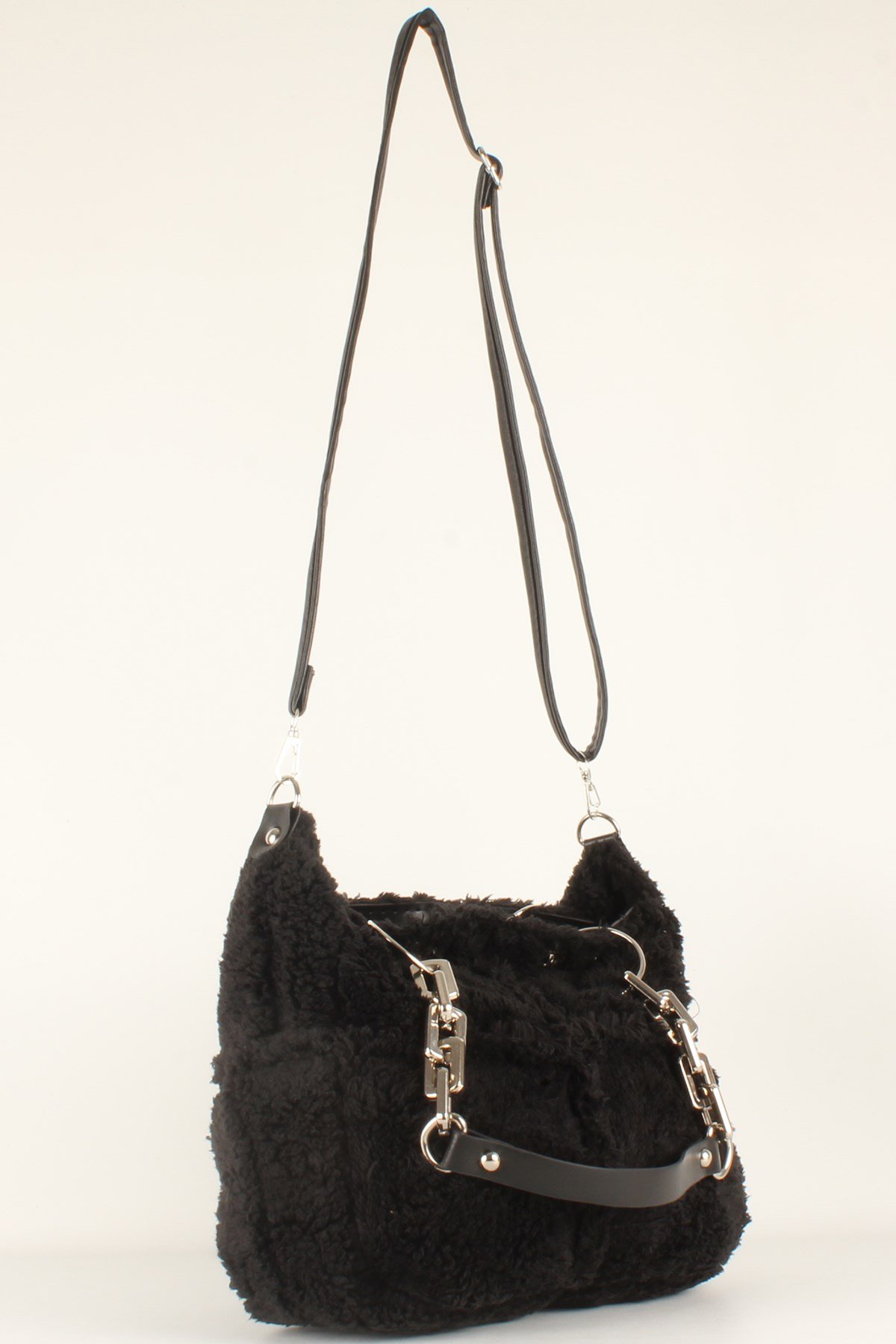 LWE10412-SLuwweLuwwe Bag'sKadın Plastik Zincirli Tüylü-Peluş Çanta (10412)