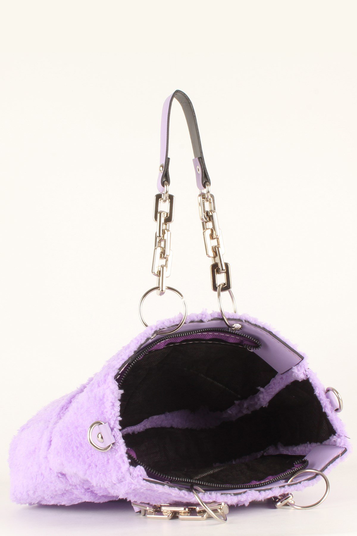 LWE10412-SLuwweLuwwe Bag'sKadın Plastik Zincirli Tüylü-Peluş Çanta (10412)
