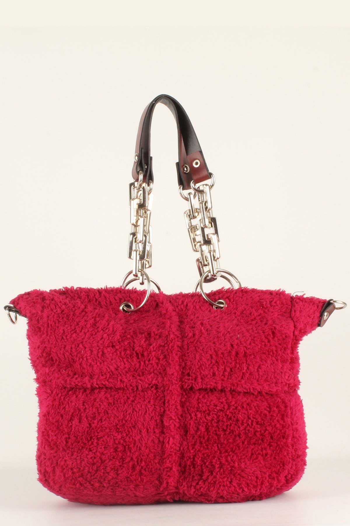 LWE10412-SLuwweLuwwe Bag'sKadın Plastik Zincirli Tüylü-Peluş Çanta (10412)