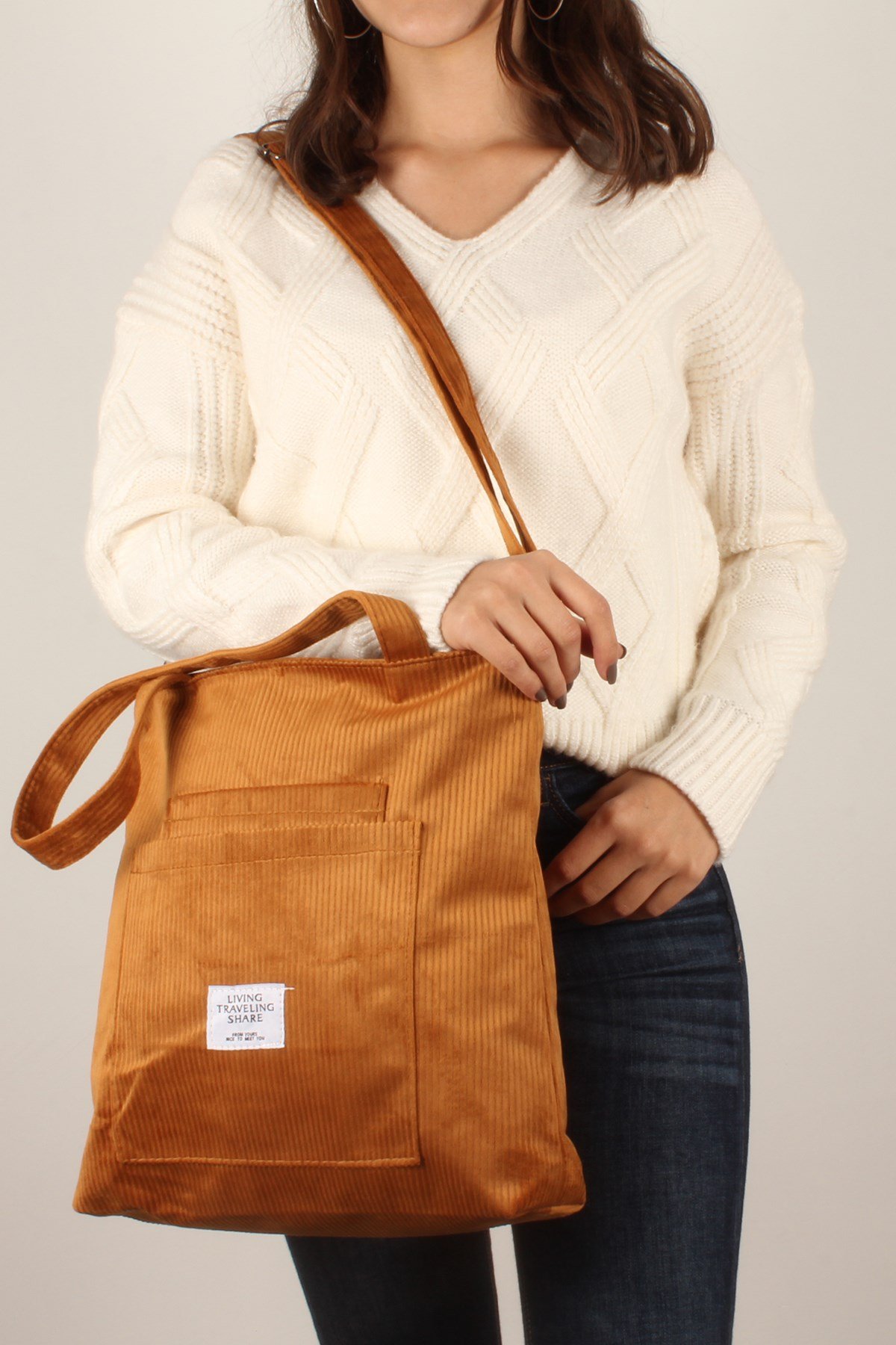 LWE20418-SLuwweLuwwe Bag'sKadın Salaş Kadife Kol ve Omuz Çantası (20418)