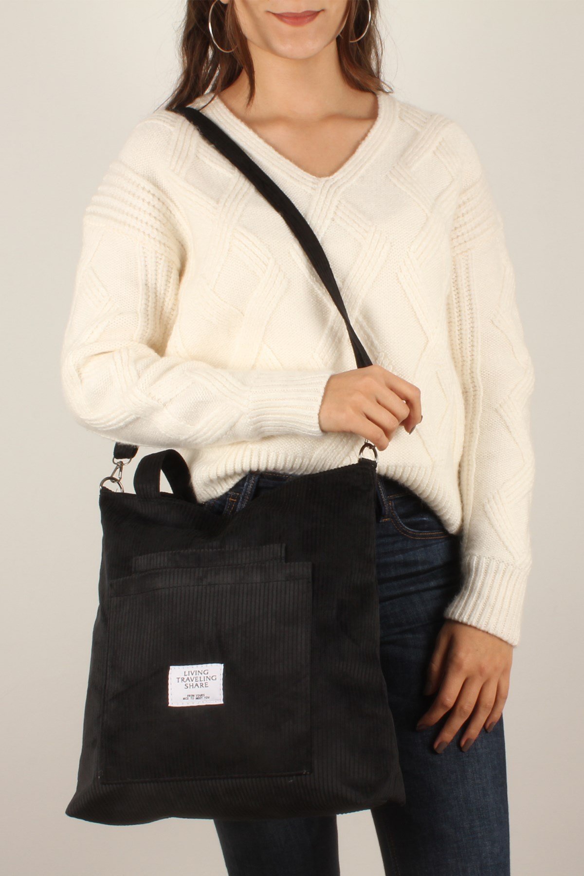 LWE20418-SLuwweLuwwe Bag'sKadın Salaş Kadife Kol ve Omuz Çantası (20418)