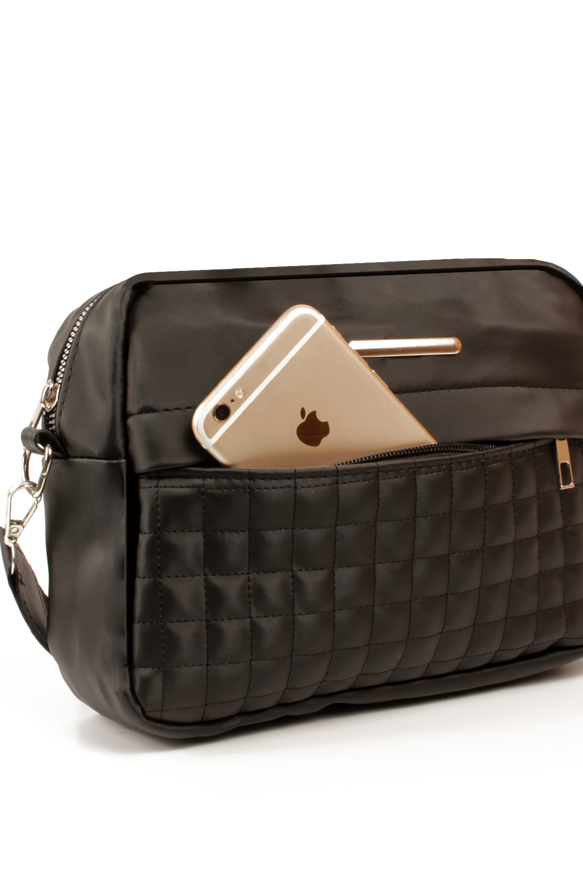 LWE20792-SyhTalhaLuwwe Bag'sKadın Saten Doku Kapitoneli Spor Kolon Askılı Ön Bölmeli Omuz&Çapraz Çanta (20792)