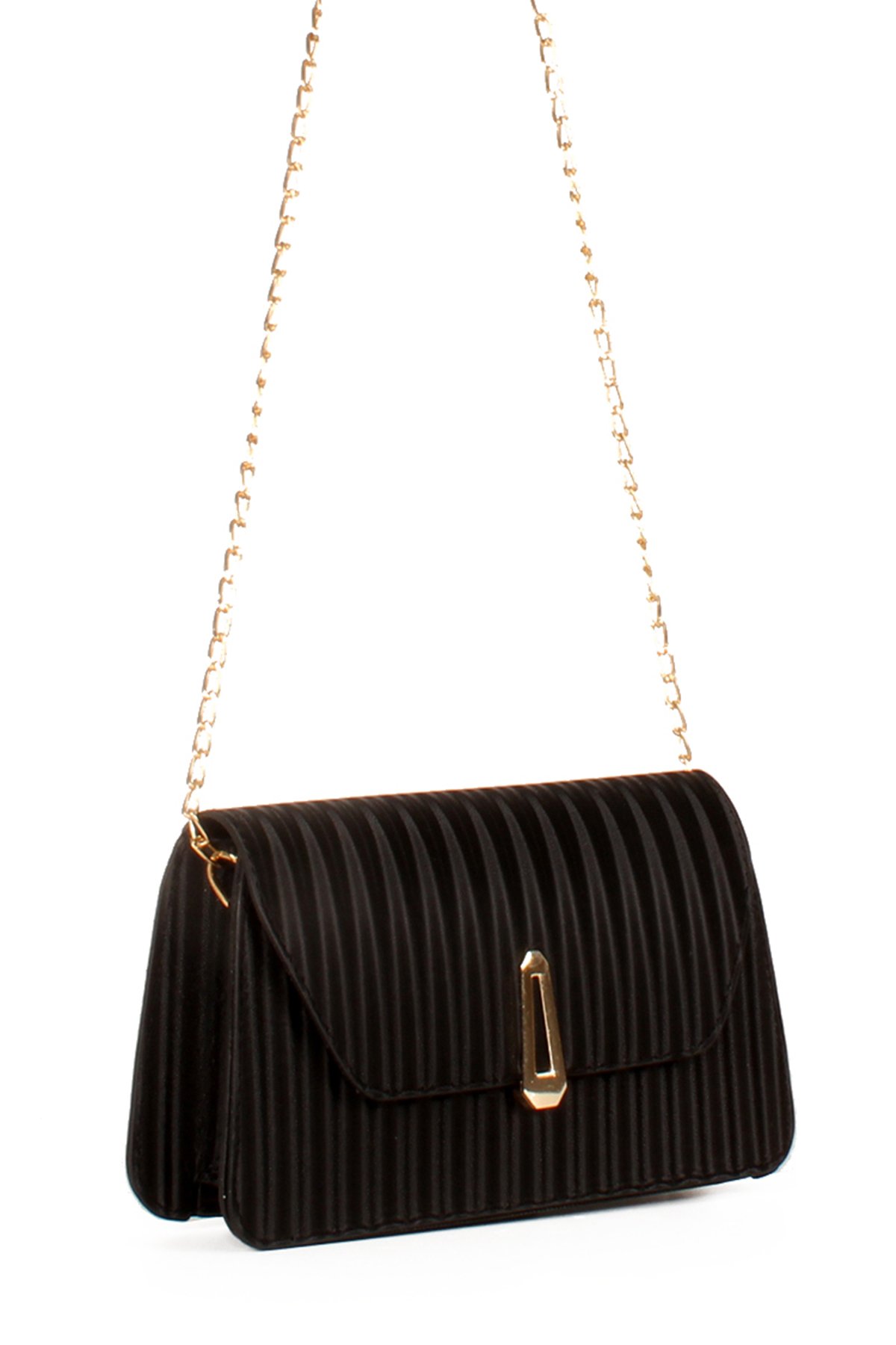 LWE20573-STalhaLuwwe Bag'sKadın Saten Doku Zincir Askılı Omuz Çantası (20573)