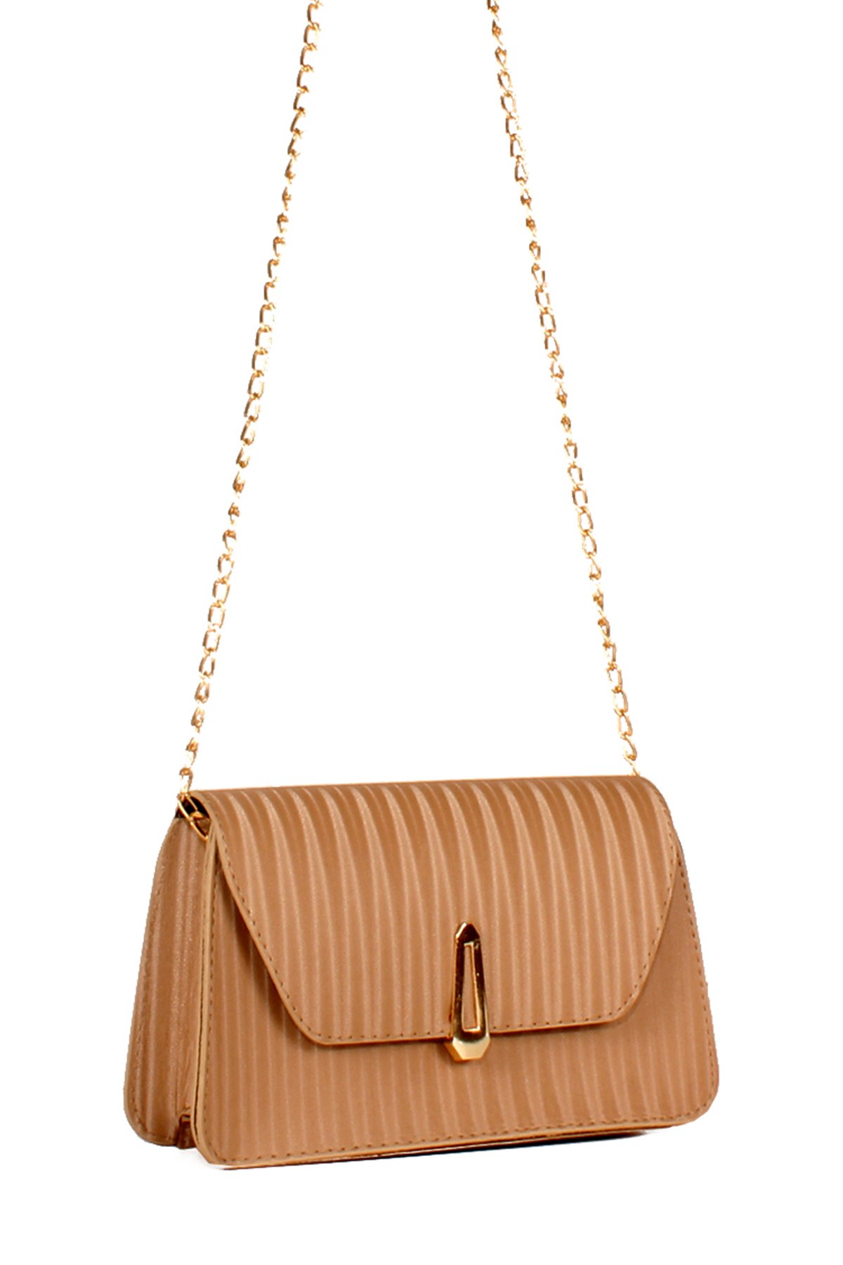 LWE20573-STalhaLuwwe Bag'sKadın Saten Doku Zincir Askılı Omuz Çantası (20573)