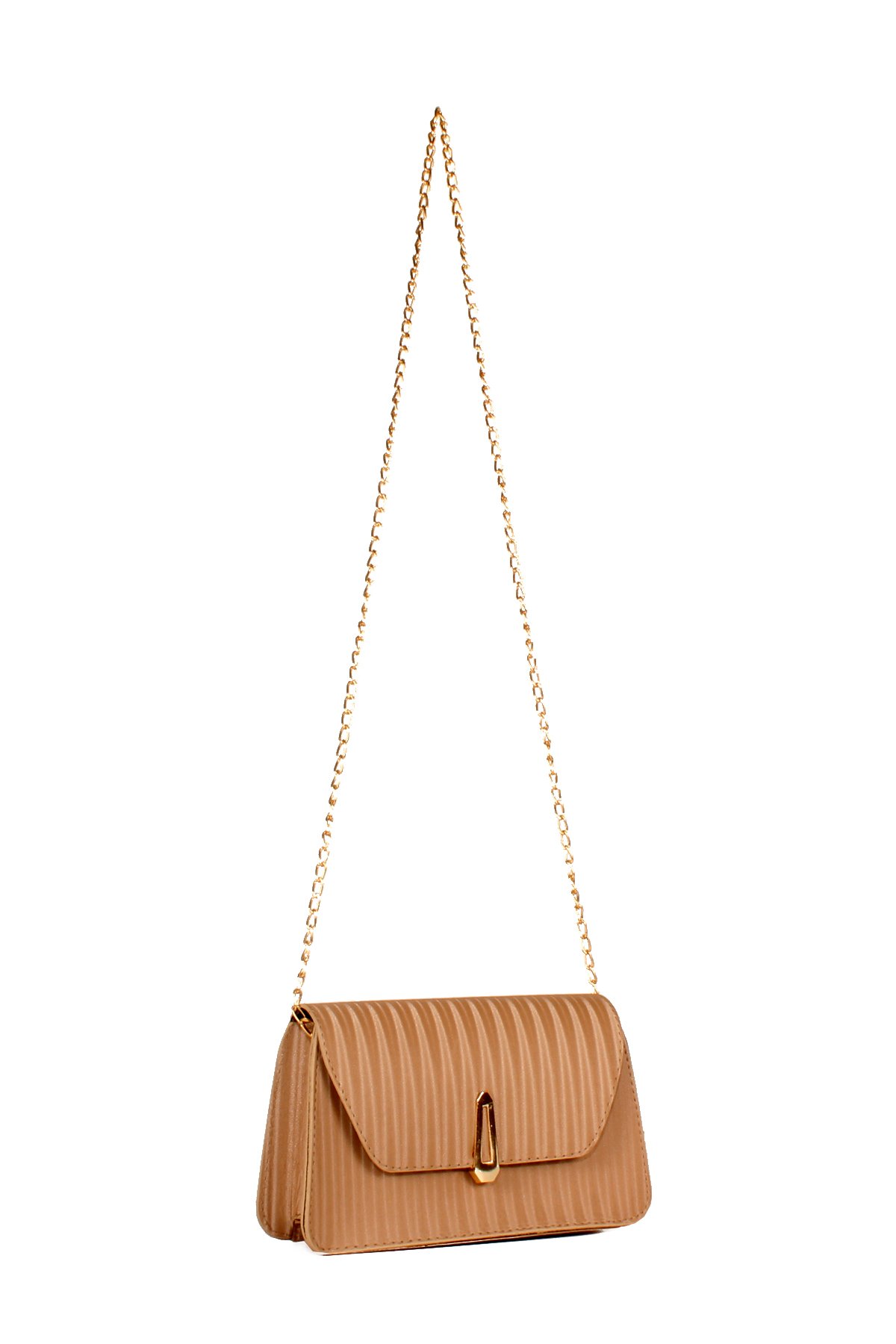 LWE20573-STalhaLuwwe Bag'sKadın Saten Doku Zincir Askılı Omuz Çantası (20573)