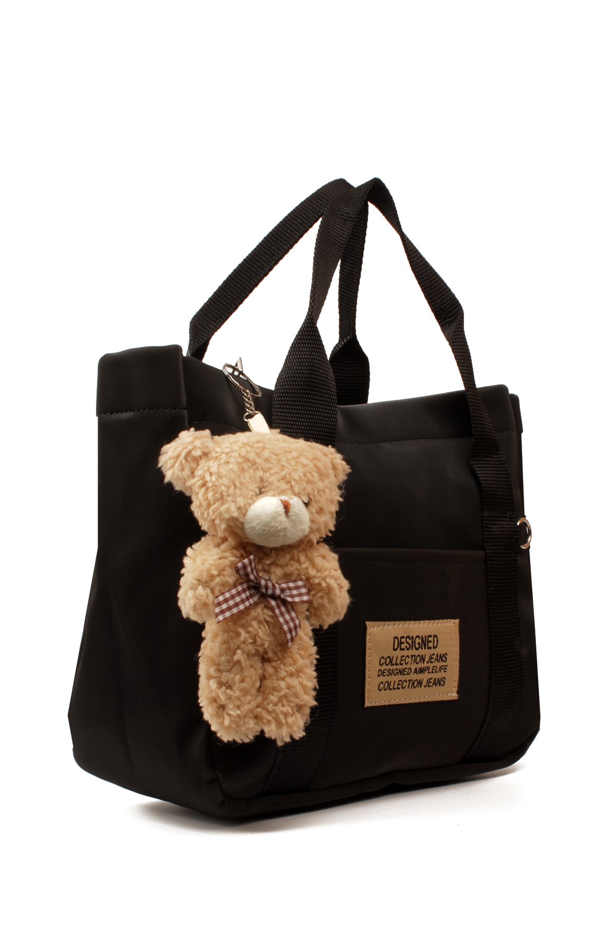 LWE10831-SyhTalhaLuwwe Bag'sKadın Saten Kumaş Dokuma Kolon Askılı Tak Çıkar Ayıcıklı Midi Boy Cepli El ve Omuz Çantası (10831)