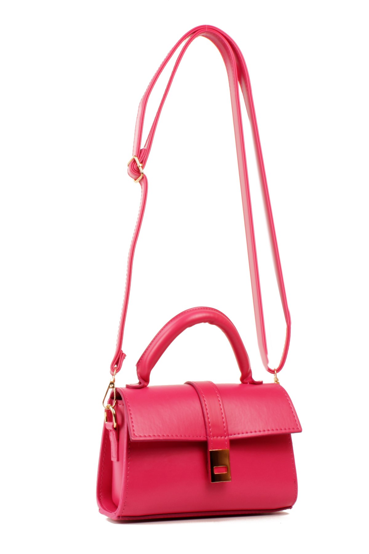 LWE1843-SyhTalhaLuwwe Bag'sKadın Şişe Dibli El Saplı Omuz Askılı Üst Kapaklı Kararmaz Aksesuarlı Mini El ve Omuz Çantası (1843)