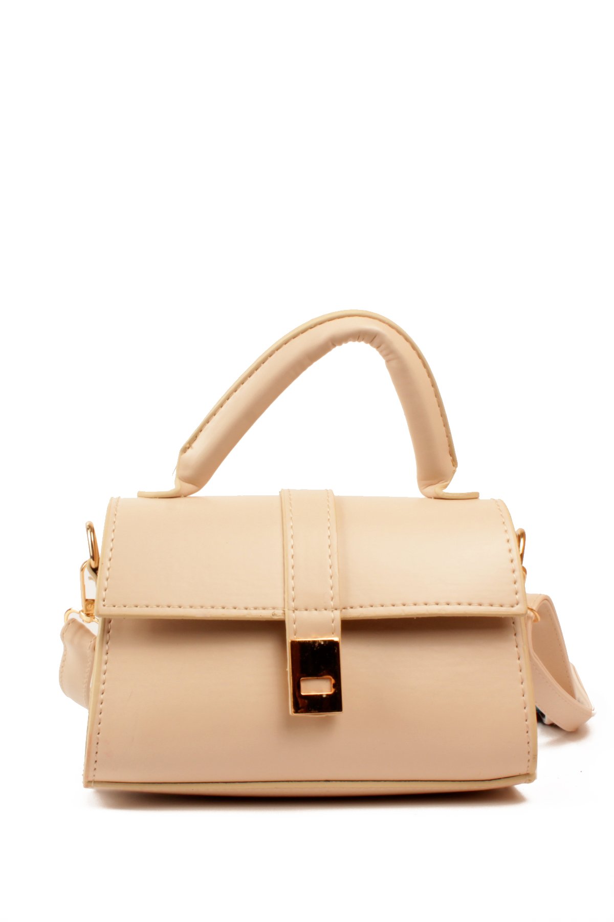 LWE1843-SyhTalhaLuwwe Bag'sKadın Şişe Dibli El Saplı Omuz Askılı Üst Kapaklı Kararmaz Aksesuarlı Mini El ve Omuz Çantası (1843)