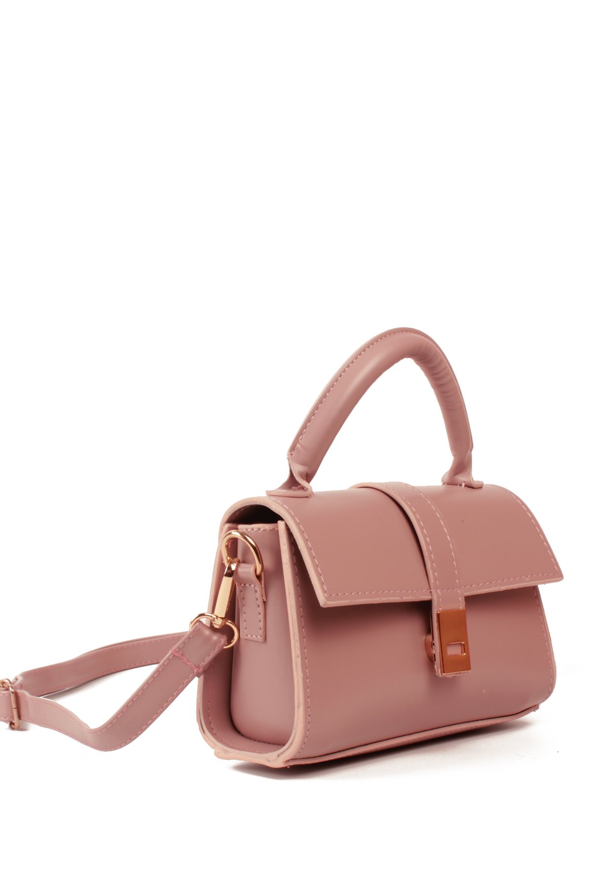 LWE1843-SyhTalhaLuwwe Bag'sKadın Şişe Dibli El Saplı Omuz Askılı Üst Kapaklı Kararmaz Aksesuarlı Mini El ve Omuz Çantası (1843)