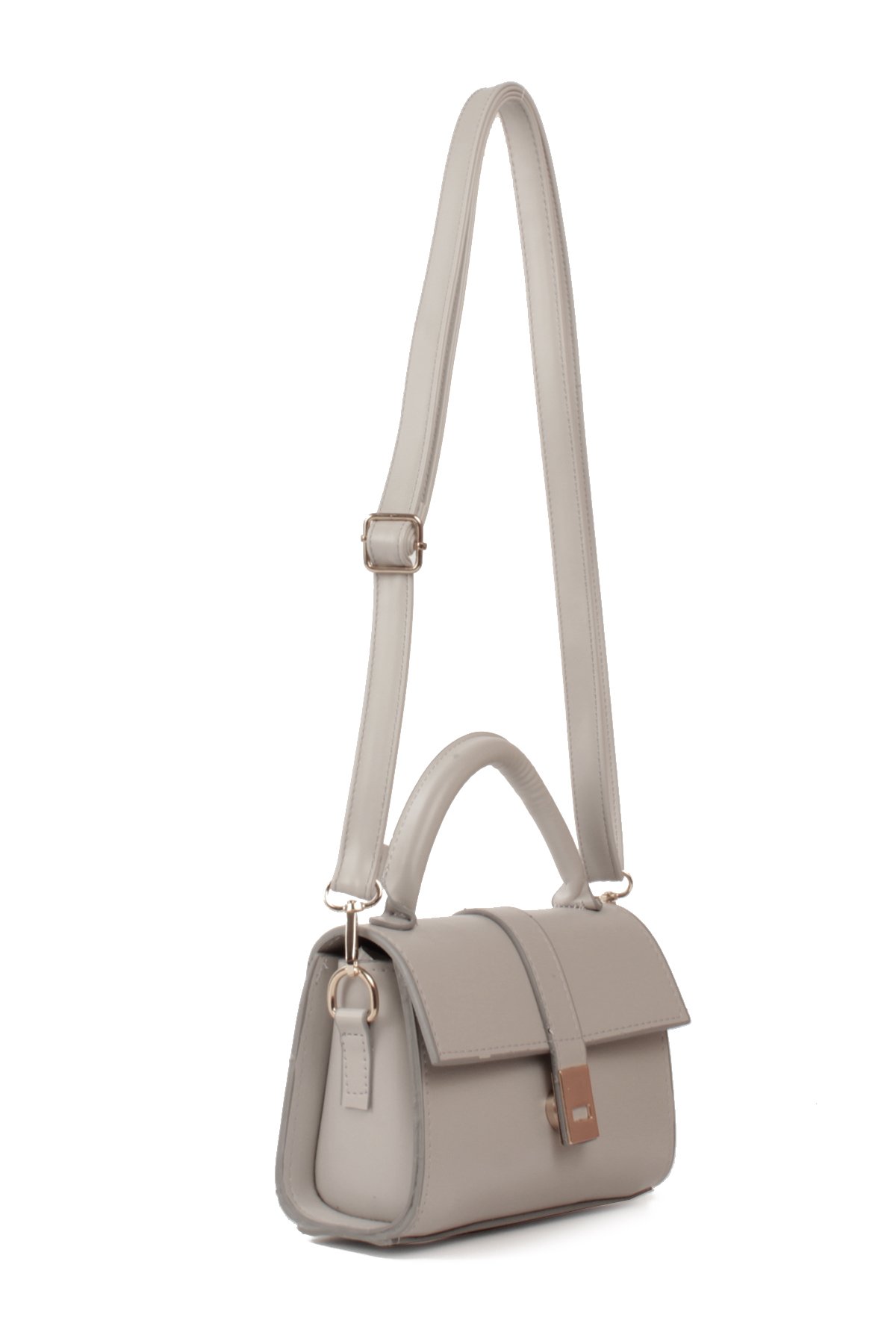 LWE1843-SyhTalhaLuwwe Bag'sKadın Şişe Dibli El Saplı Omuz Askılı Üst Kapaklı Kararmaz Aksesuarlı Mini El ve Omuz Çantası (1843)