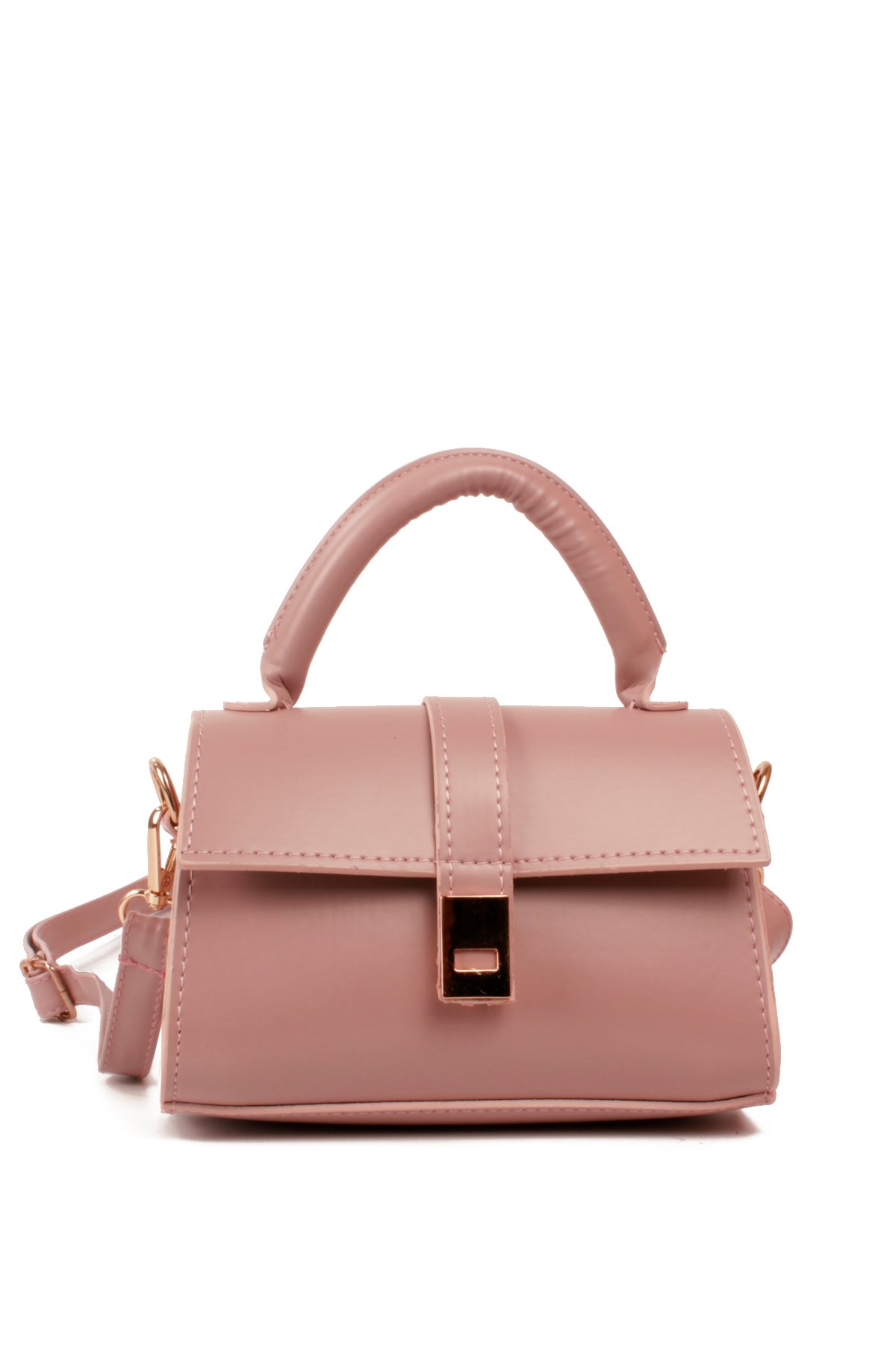 LWE1843-SyhTalhaLuwwe Bag'sKadın Şişe Dibli El Saplı Omuz Askılı Üst Kapaklı Kararmaz Aksesuarlı Mini El ve Omuz Çantası (1843)