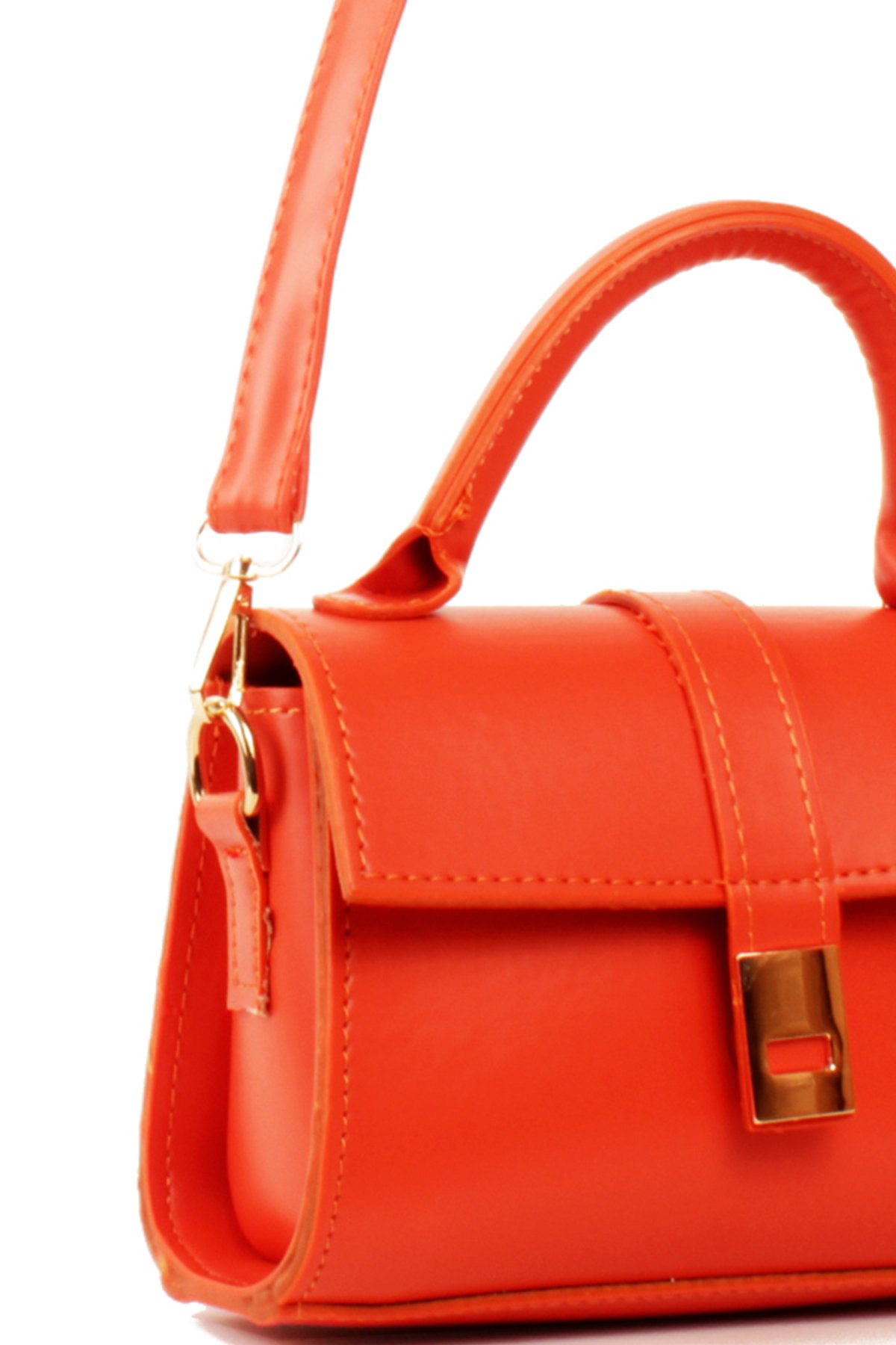 LWE1843-SyhTalhaLuwwe Bag'sKadın Şişe Dibli El Saplı Omuz Askılı Üst Kapaklı Kararmaz Aksesuarlı Mini El ve Omuz Çantası (1843)