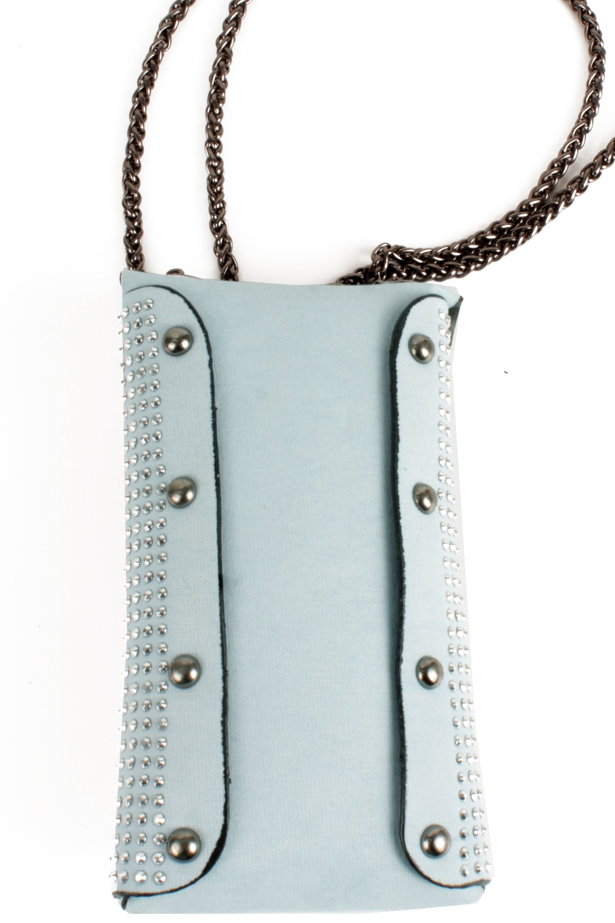 LWE10772-SyhTalhaLuwwe Bag'sKadın Taşlı Zincir Askılı Süet Doku Kilit Kapak Telefon Çantası (10772)