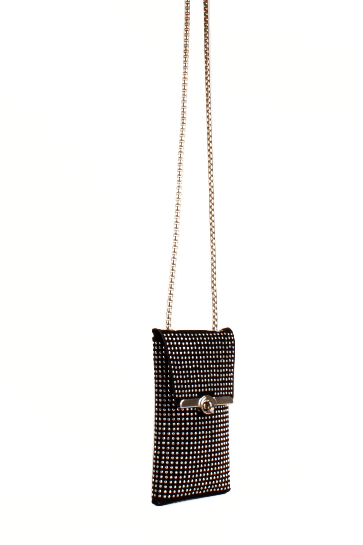 LWE10772-SyhTalhaLuwwe Bag'sKadın Taşlı Zincir Askılı Süet Doku Kilit Kapak Telefon Çantası (10772)