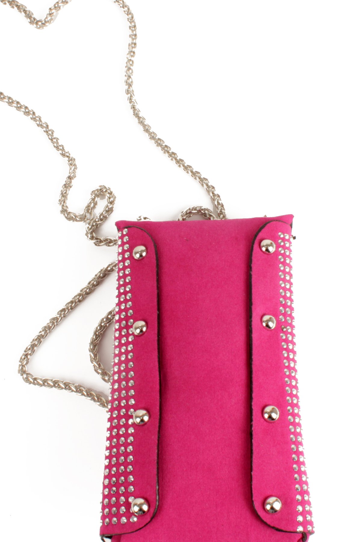 LWE10772-SyhTalhaLuwwe Bag'sKadın Taşlı Zincir Askılı Süet Doku Kilit Kapak Telefon Çantası (10772)