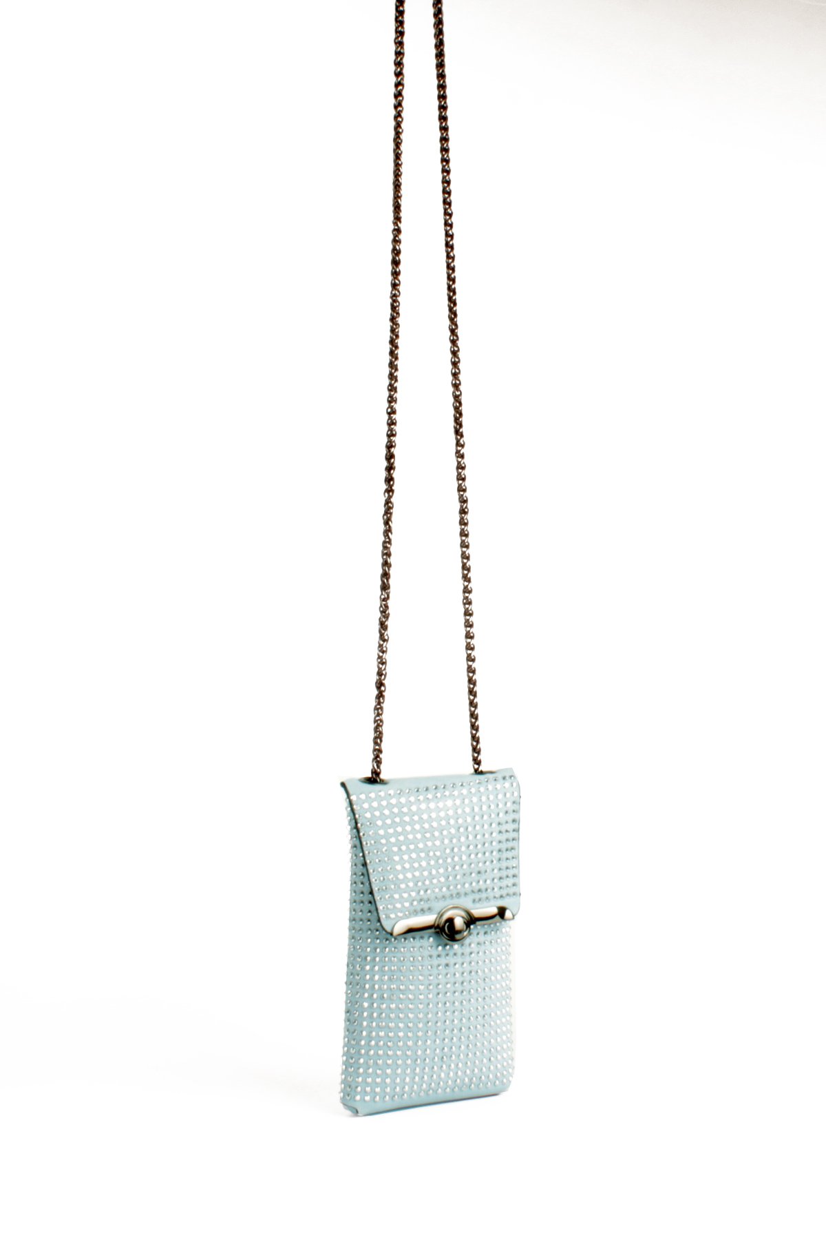 LWE10772-SyhTalhaLuwwe Bag'sKadın Taşlı Zincir Askılı Süet Doku Kilit Kapak Telefon Çantası (10772)