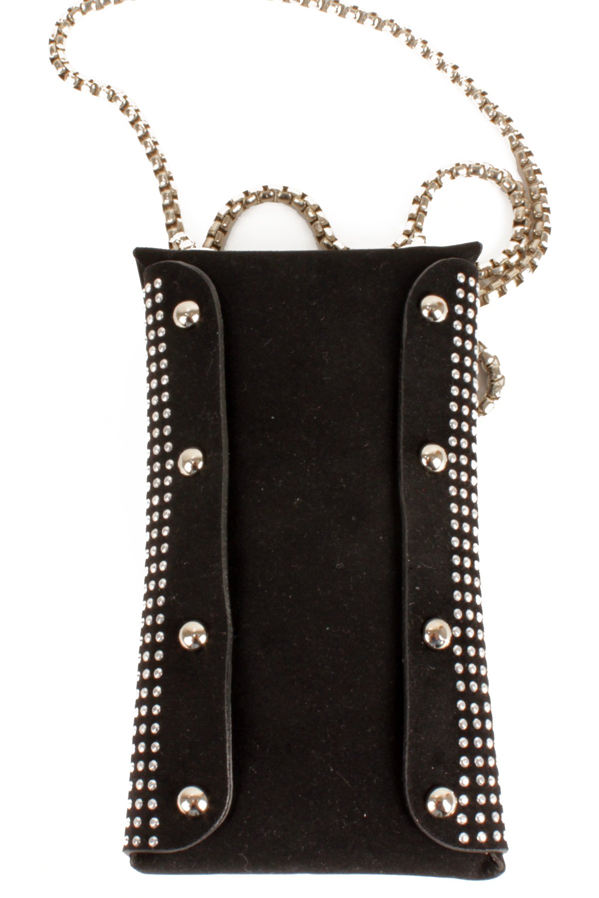 LWE10772-SyhTalhaLuwwe Bag'sKadın Taşlı Zincir Askılı Süet Doku Kilit Kapak Telefon Çantası (10772)