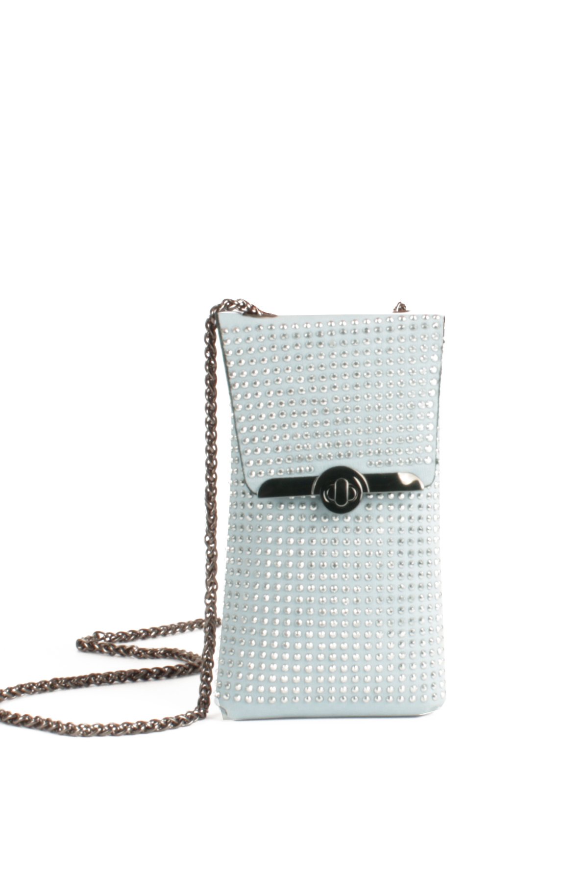 LWE10772-SyhTalhaLuwwe Bag'sKadın Taşlı Zincir Askılı Süet Doku Kilit Kapak Telefon Çantası (10772)