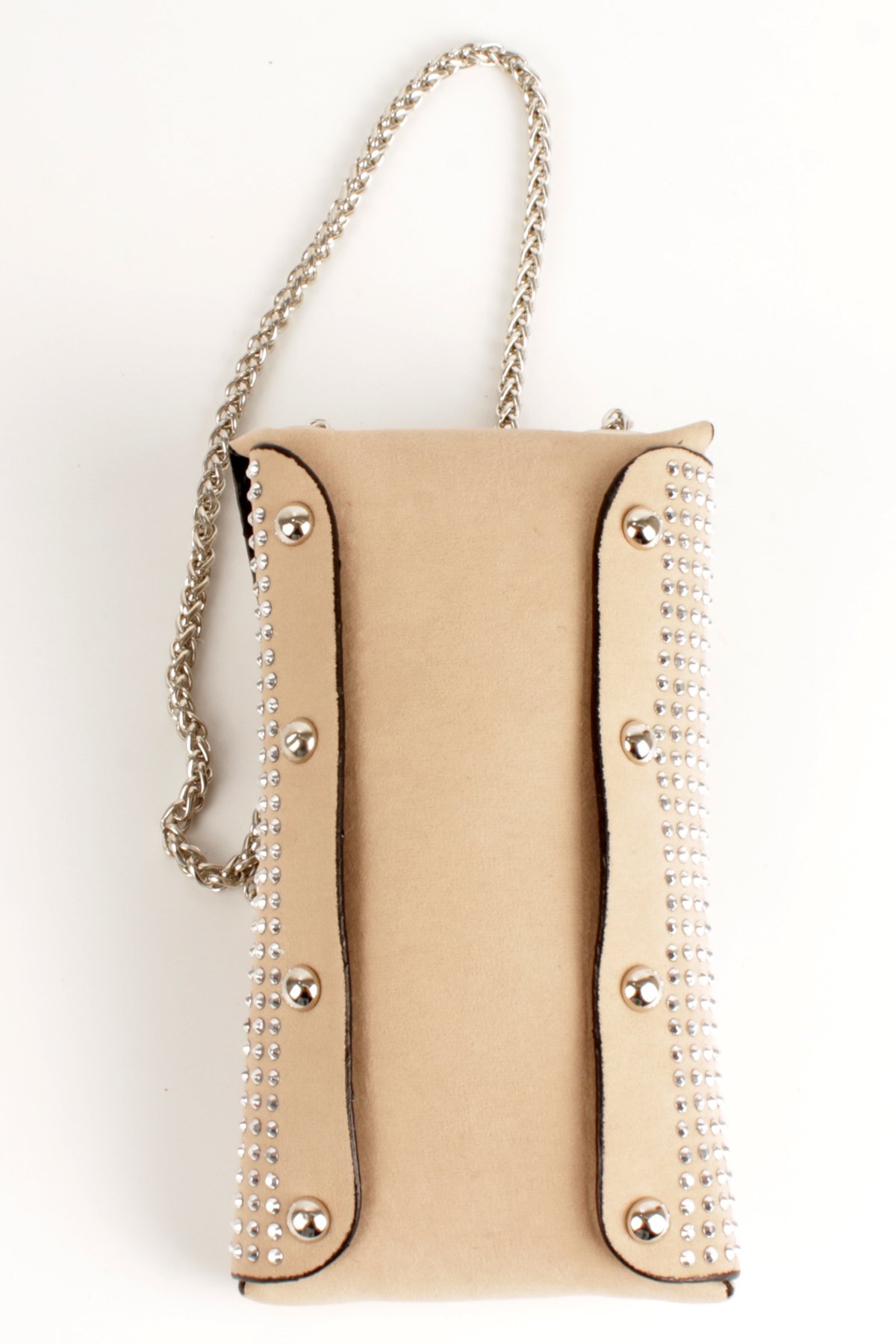 LWE10772-SyhTalhaLuwwe Bag'sKadın Taşlı Zincir Askılı Süet Doku Kilit Kapak Telefon Çantası (10772)