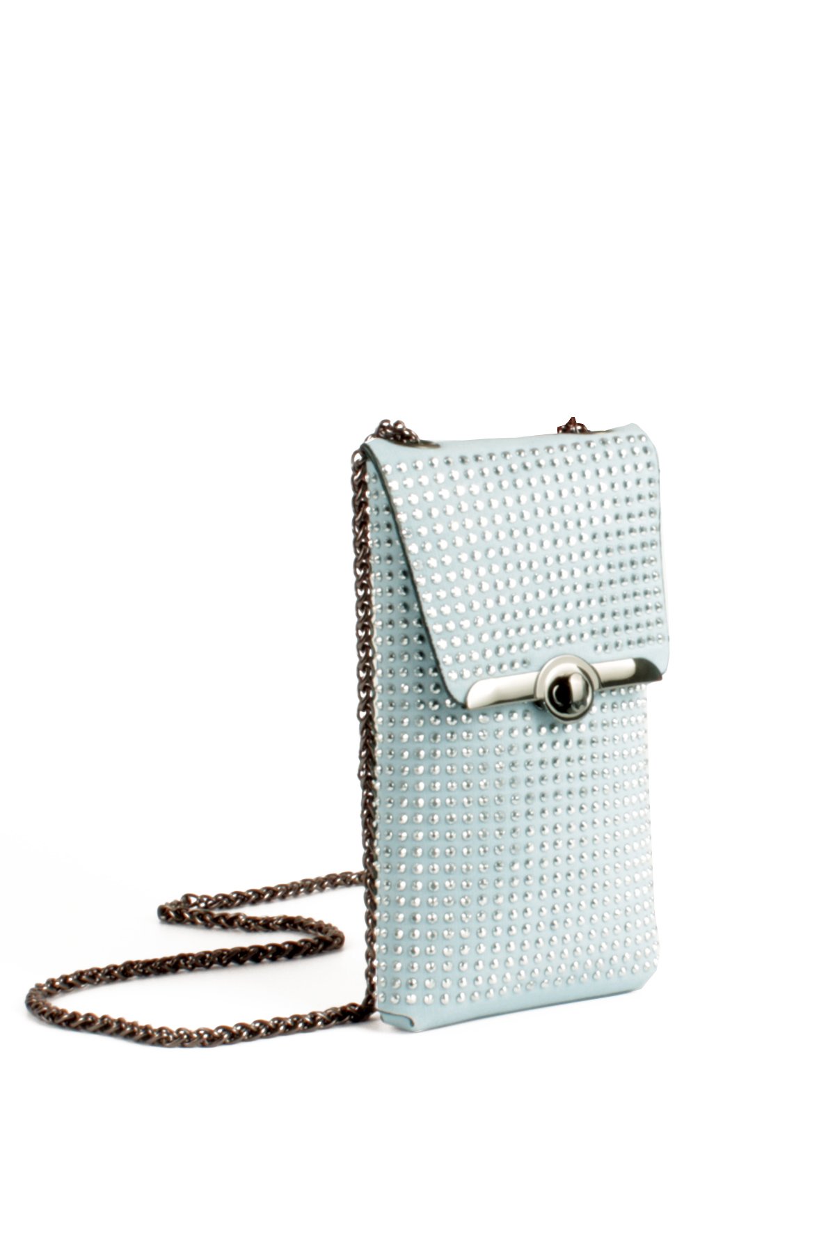 LWE10772-SyhTalhaLuwwe Bag'sKadın Taşlı Zincir Askılı Süet Doku Kilit Kapak Telefon Çantası (10772)