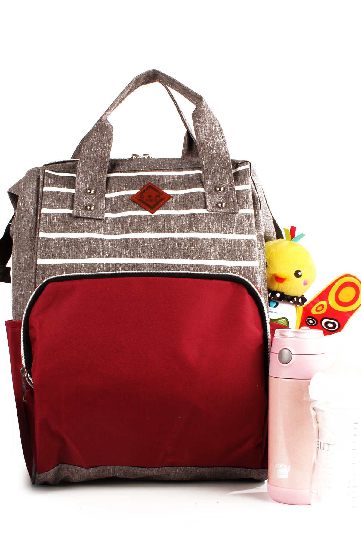 LWE60754-SyhTalhaLuwwe Bag'sKadın Thermo Bölmeli Sıvı Geçirmez Puset Askı Aparatlı Anne Bebek Bakım Sırt Çantası (60754)