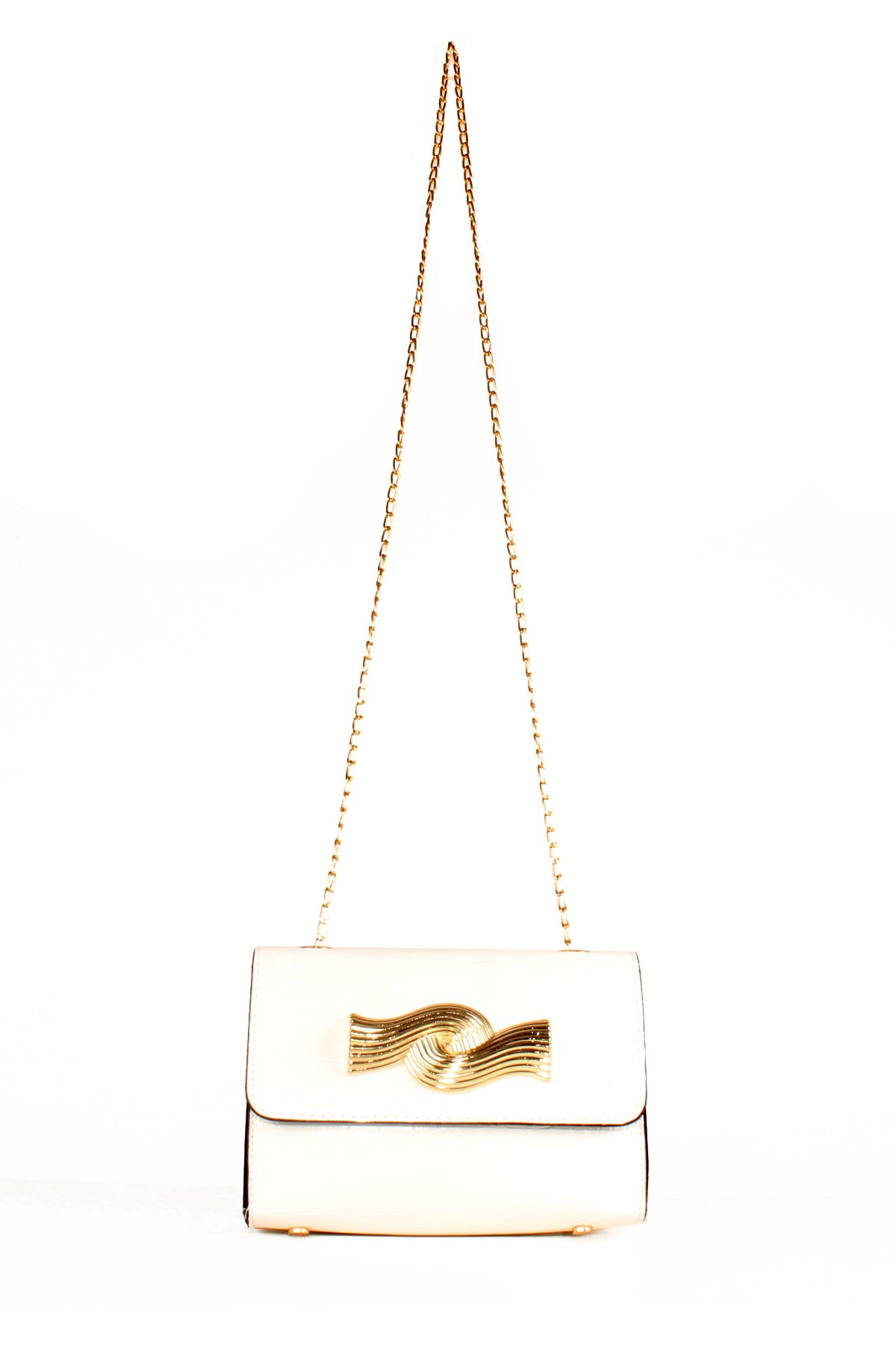 LWE20646-SyhTalhaLuwwe Bag'sKadın Timsah Desenli Broş Detaylı Zincir Askılı Omuz Çantası (20646)