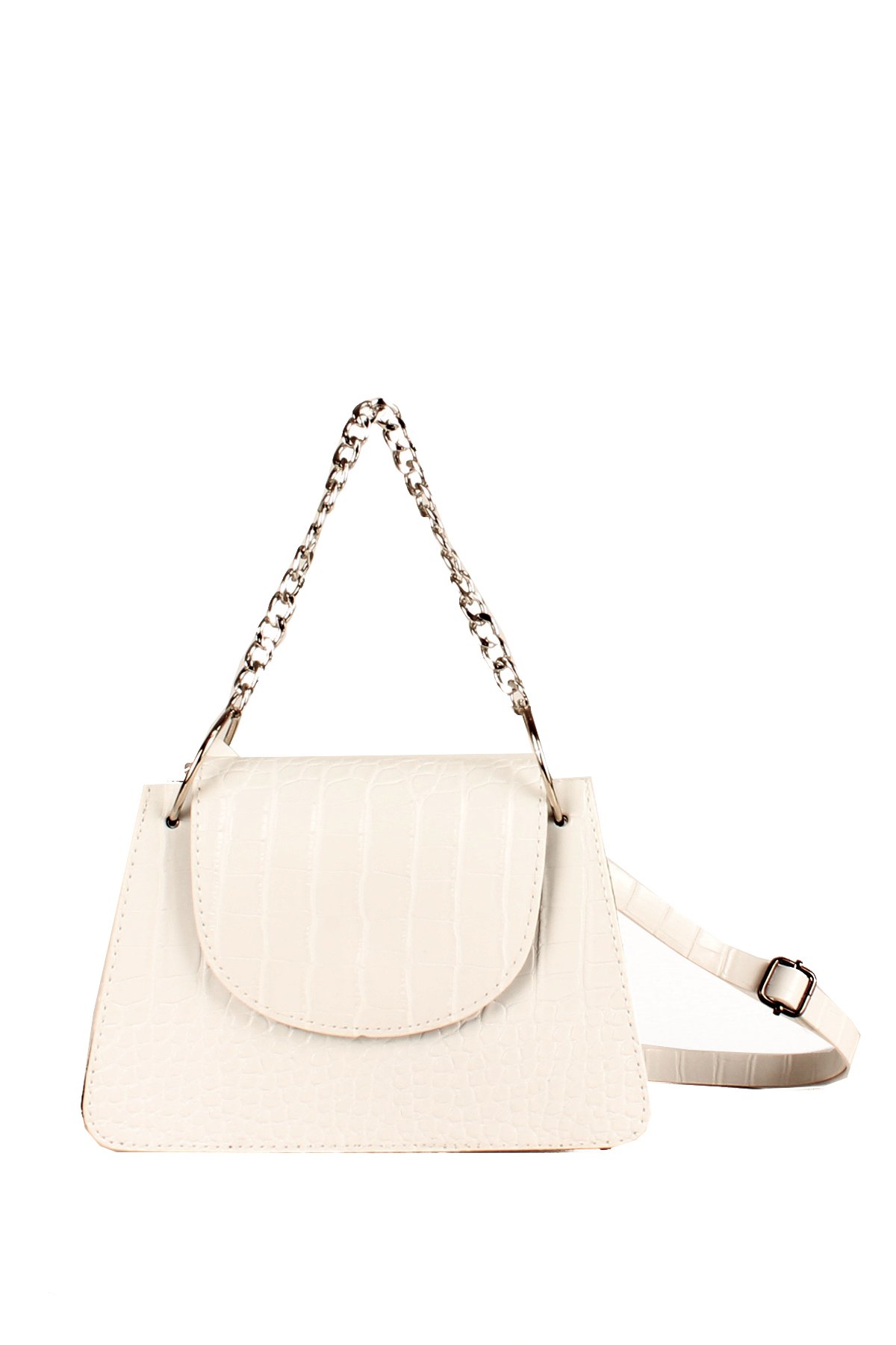 LWE20654-SyhTalhaLuwwe Bag'sKadın Timsah Desenli Deri Zincir ve Omuz Askılı Kapaklı El ve Omuz Çantası (20654)