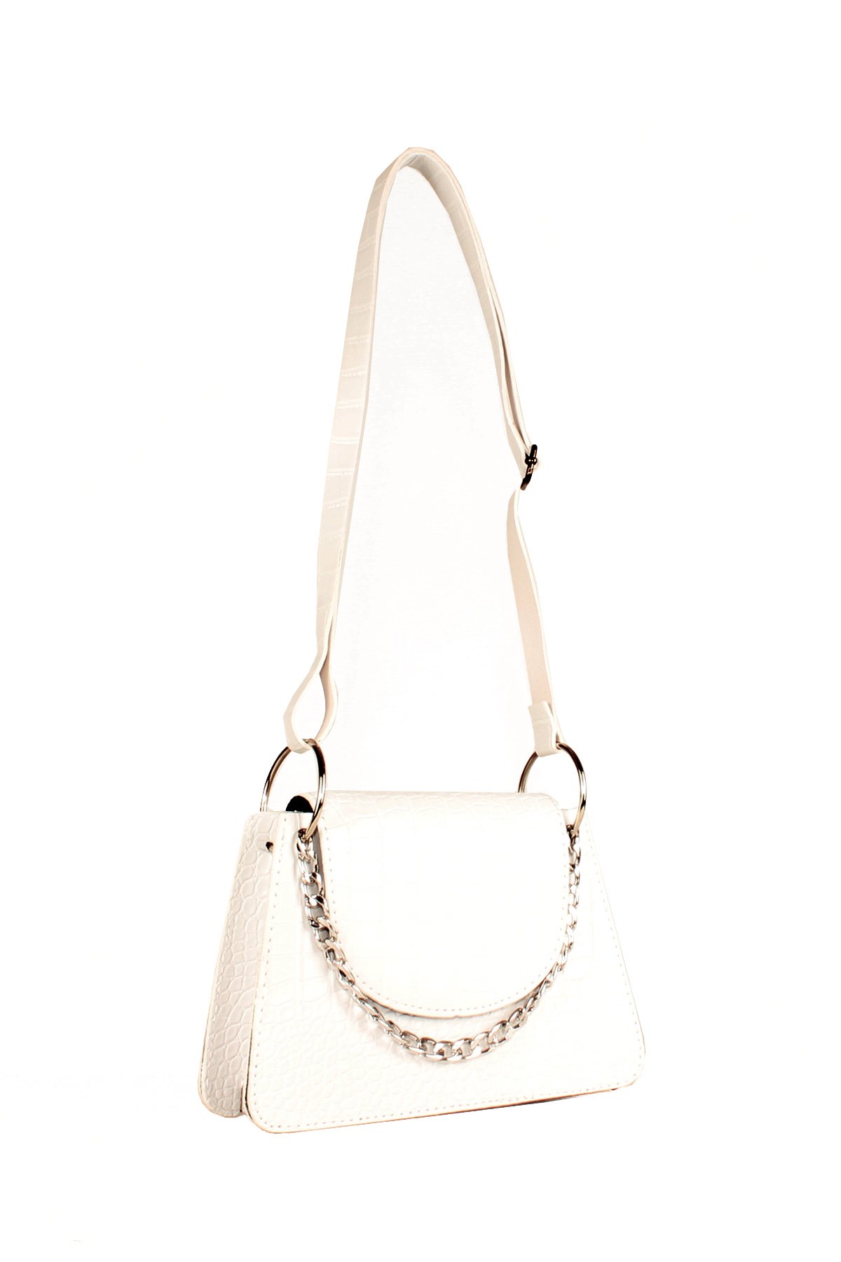 LWE20654-SyhTalhaLuwwe Bag'sKadın Timsah Desenli Deri Zincir ve Omuz Askılı Kapaklı El ve Omuz Çantası (20654)