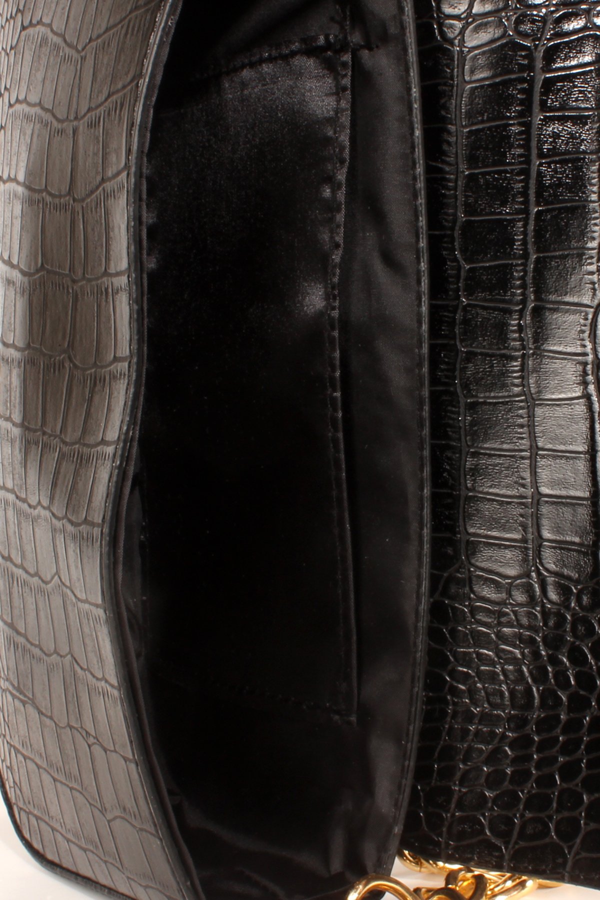 LWE10643-SyhTalhaLuwwe Bag'sKadın Tİmsah Desenli Kalın Zincir Askılı Lux Bageutte&Omuz Çantası (10643)