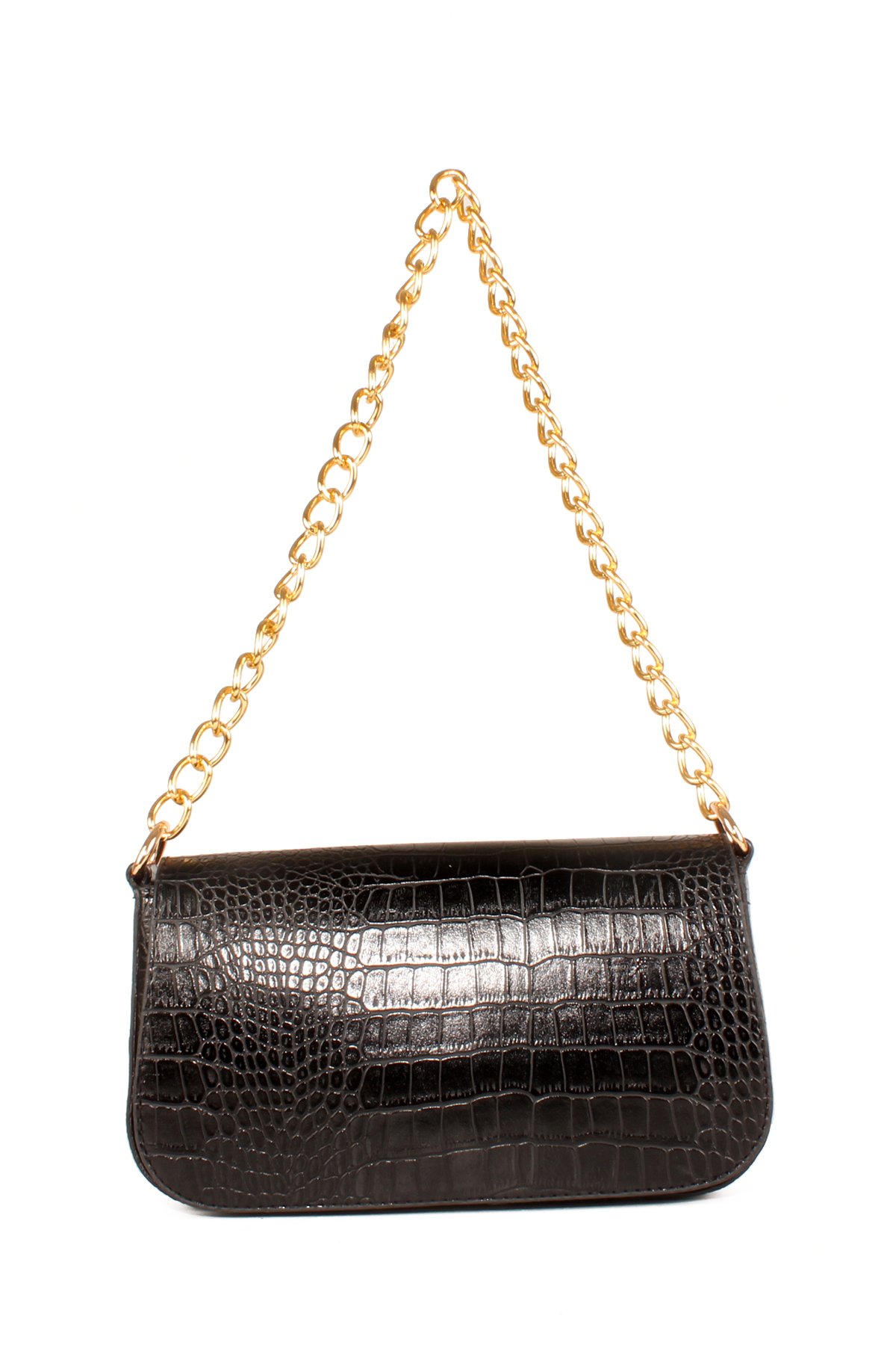 LWE10643-SyhTalhaLuwwe Bag'sKadın Tİmsah Desenli Kalın Zincir Askılı Lux Bageutte&Omuz Çantası (10643)