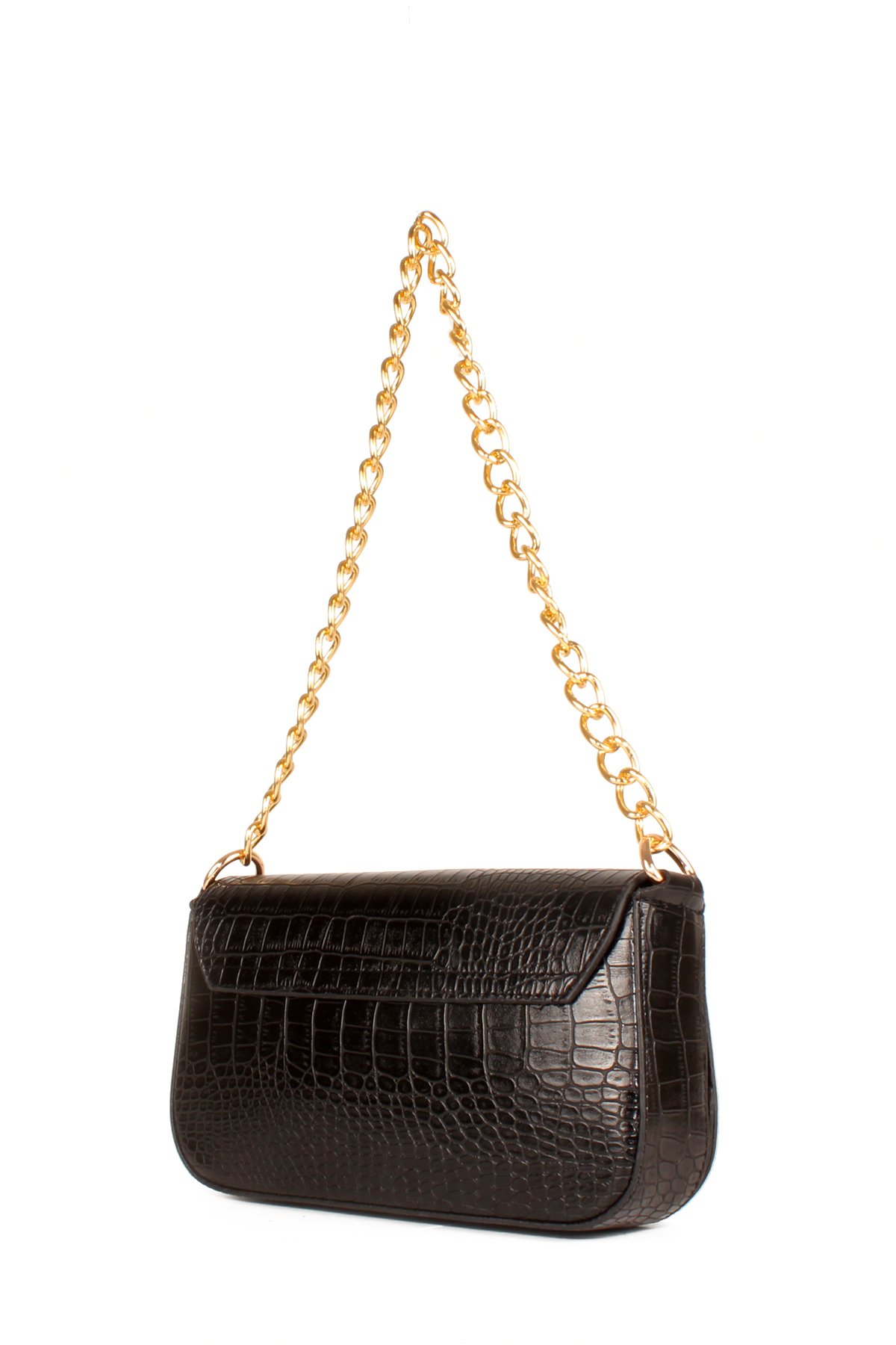 LWE10643-SyhTalhaLuwwe Bag'sKadın Tİmsah Desenli Kalın Zincir Askılı Lux Bageutte&Omuz Çantası (10643)