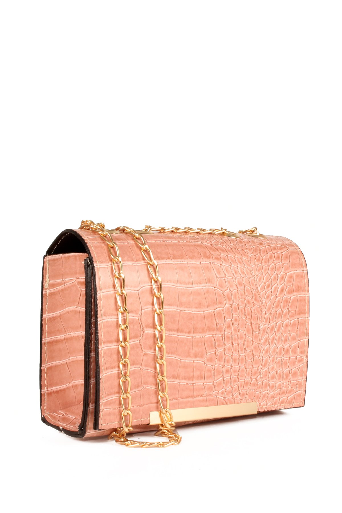 LWE20647-SyhTalhaLuwwe Bag'sKadın Timsah Desenli Kapaklı Zincir Askılı Omuz Çantası (20647)