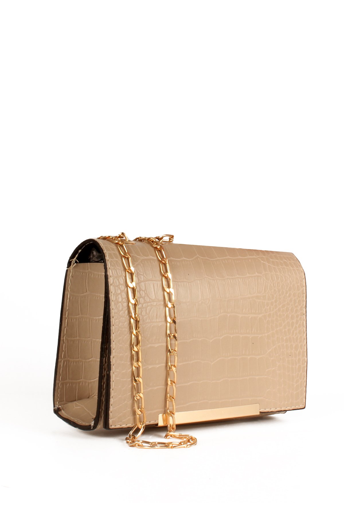 LWE20647-SyhTalhaLuwwe Bag'sKadın Timsah Desenli Kapaklı Zincir Askılı Omuz Çantası (20647)