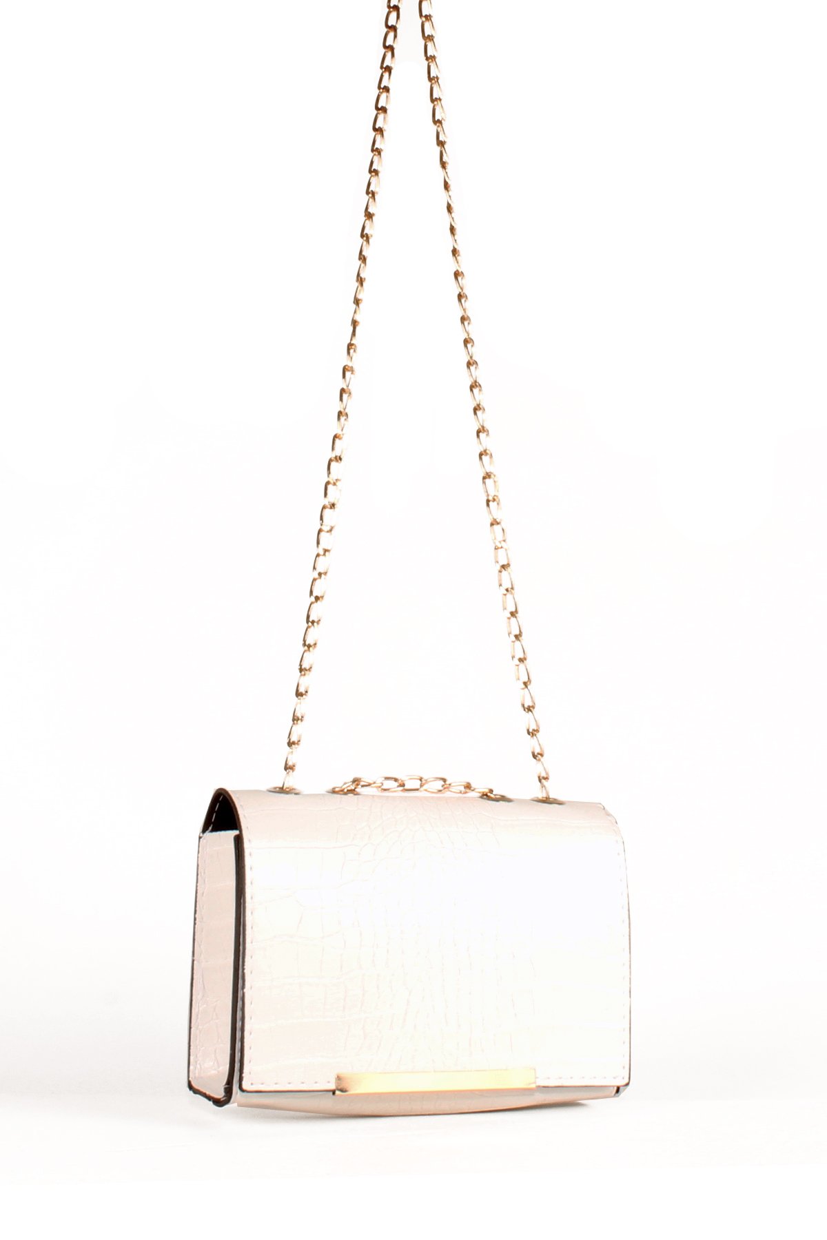 LWE20647-SyhTalhaLuwwe Bag'sKadın Timsah Desenli Kapaklı Zincir Askılı Omuz Çantası (20647)