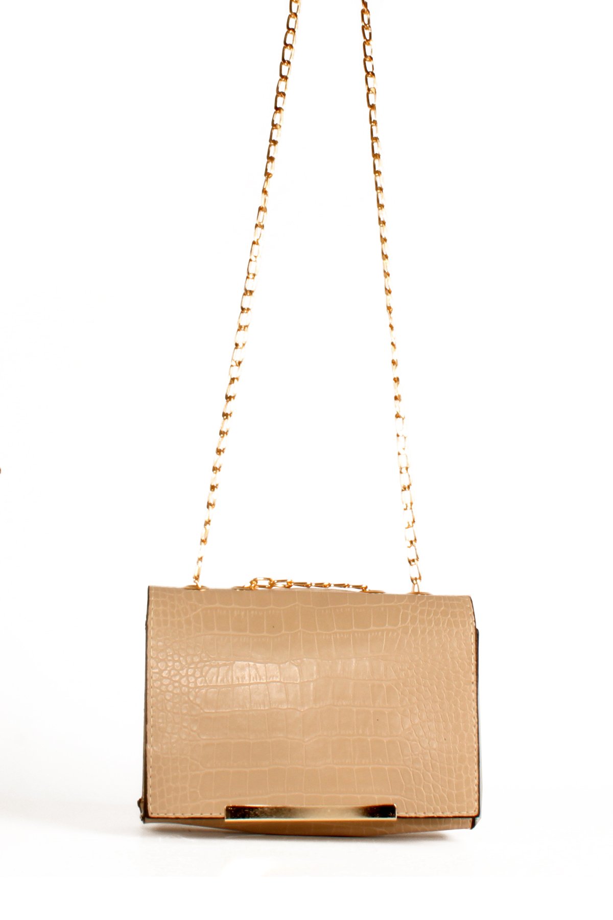 LWE20647-SyhTalhaLuwwe Bag'sKadın Timsah Desenli Kapaklı Zincir Askılı Omuz Çantası (20647)