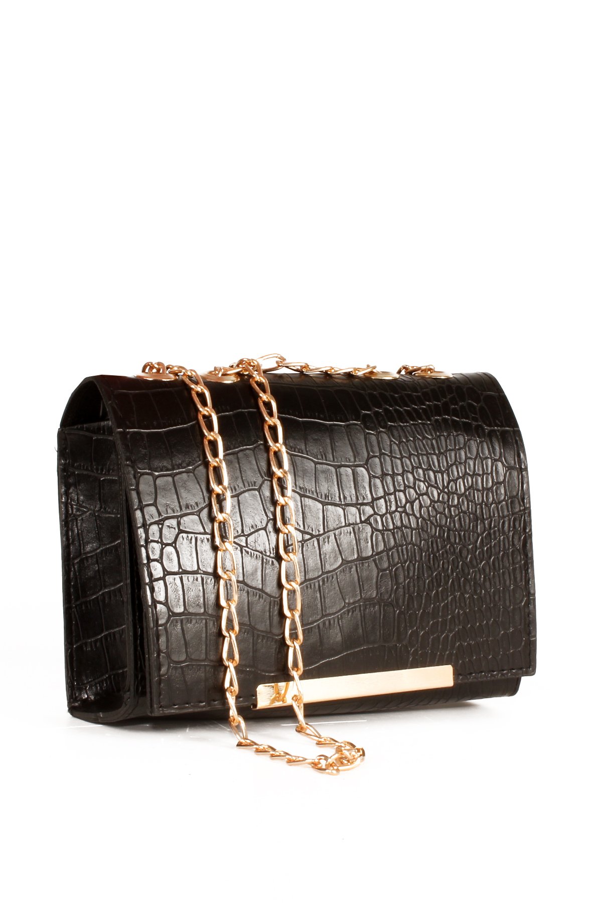 LWE20647-SyhTalhaLuwwe Bag'sKadın Timsah Desenli Kapaklı Zincir Askılı Omuz Çantası (20647)