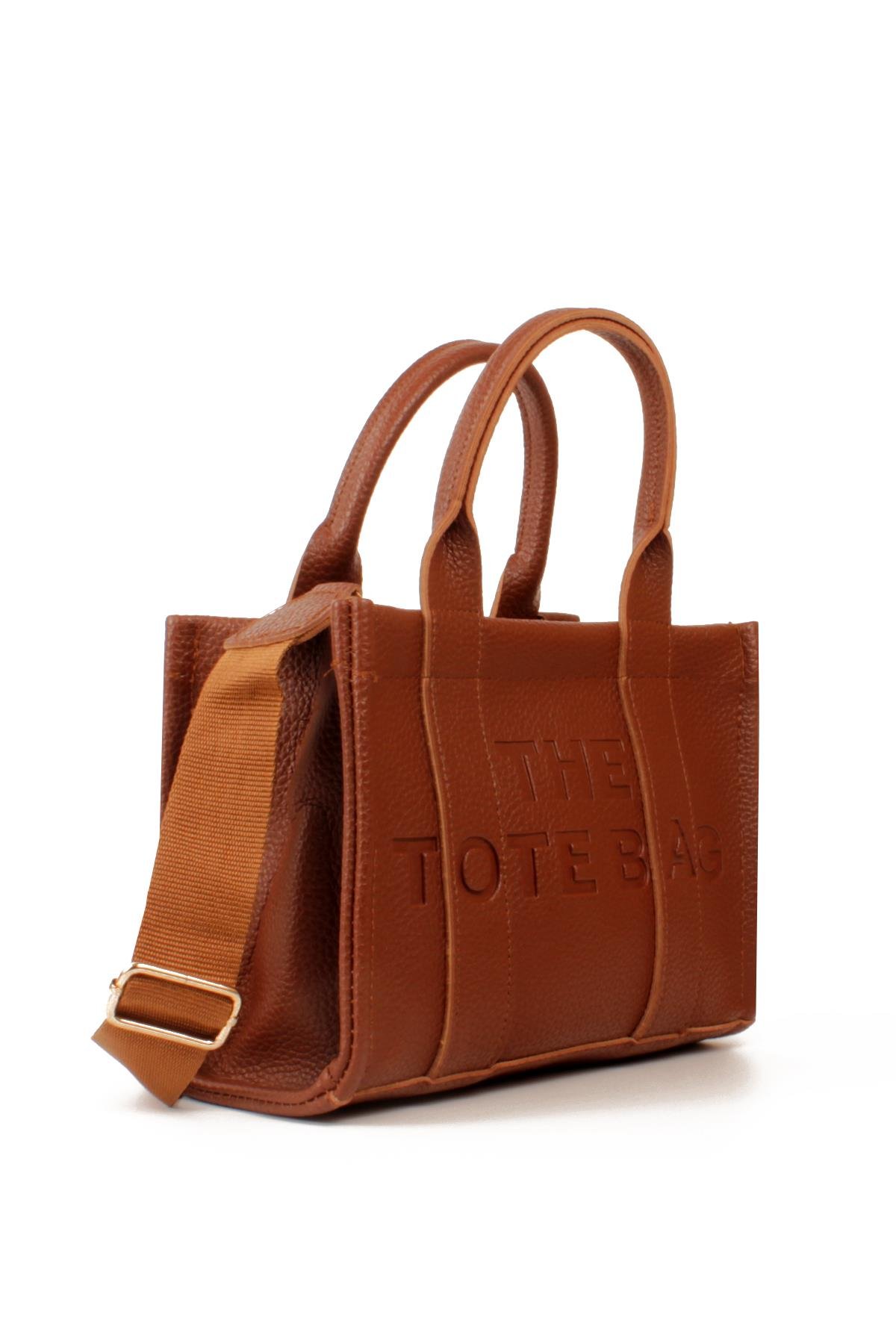 LWE10849-SyhTalhaLuwwe Bag'sKadın Tote Bag Orta Boy(25*20) Tak Çıkar Dokuma Kolon Askılı Yazı Detaylı El ve Omuz Çantası (10849)