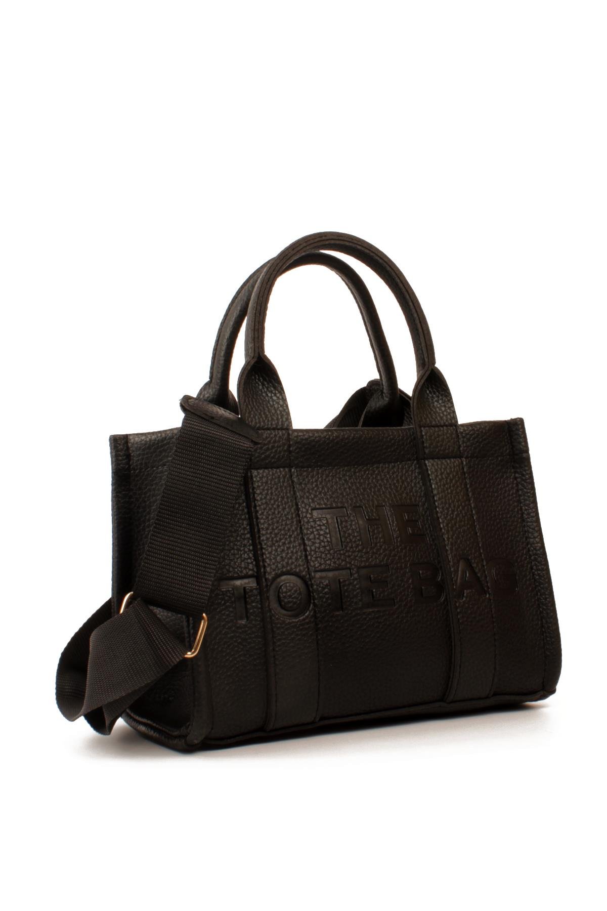 LWE10849-SyhTalhaLuwwe Bag'sKadın Tote Bag Orta Boy(25*20) Tak Çıkar Dokuma Kolon Askılı Yazı Detaylı El ve Omuz Çantası (10849)