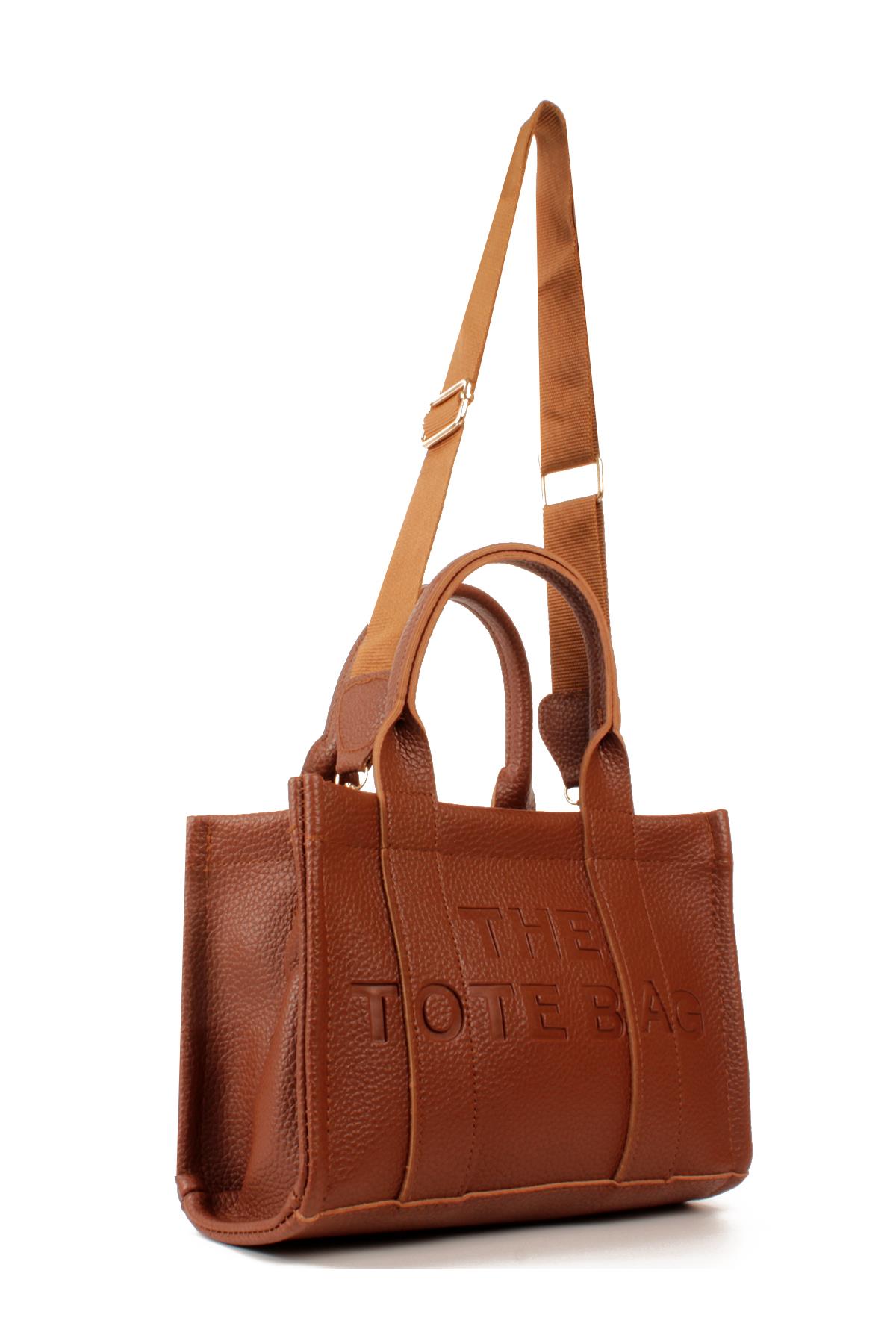 LWE10849-SyhTalhaLuwwe Bag'sKadın Tote Bag Orta Boy(25*20) Tak Çıkar Dokuma Kolon Askılı Yazı Detaylı El ve Omuz Çantası (10849)