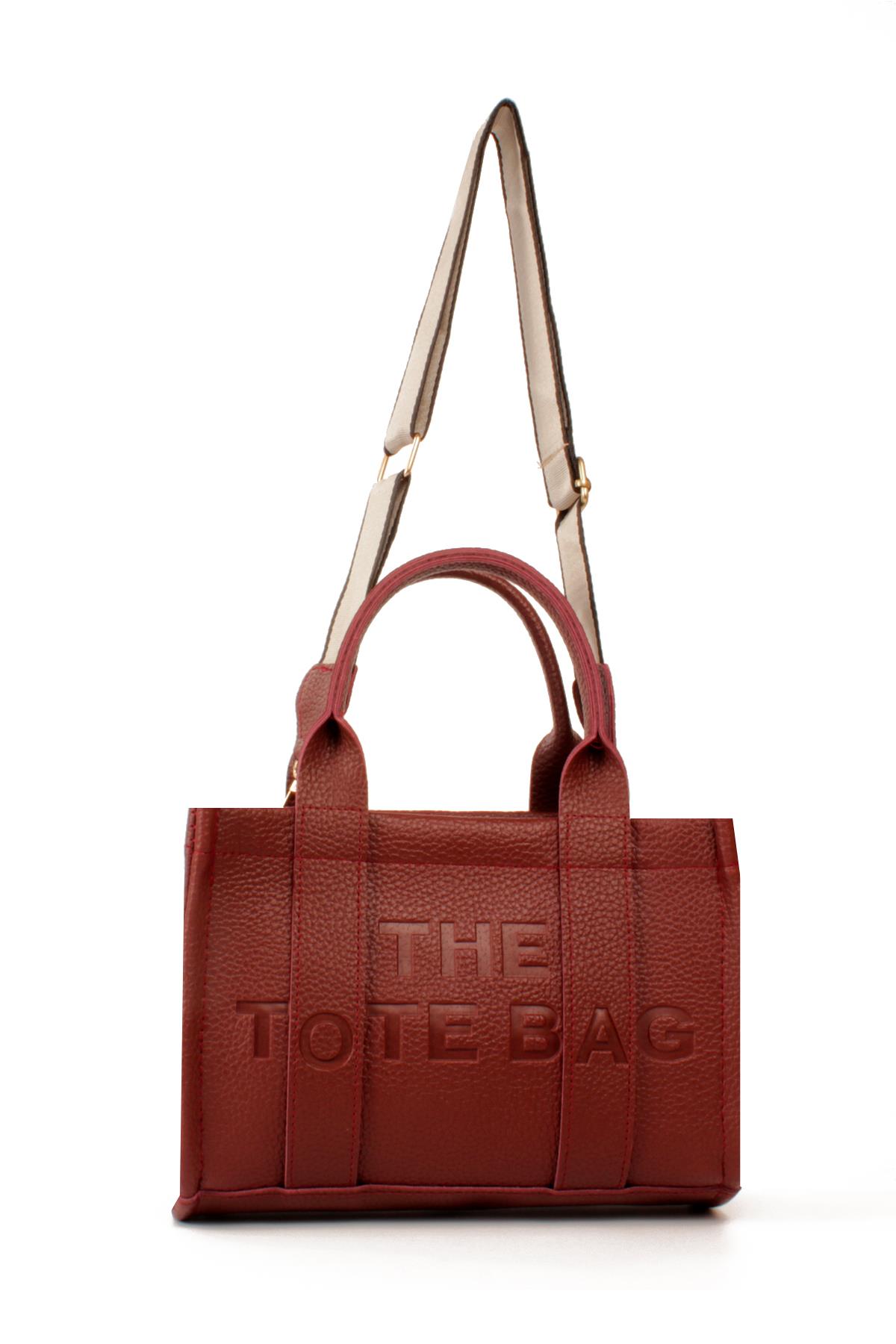 LWE10849-SyhTalhaLuwwe Bag'sKadın Tote Bag Orta Boy(25*20) Tak Çıkar Dokuma Kolon Askılı Yazı Detaylı El ve Omuz Çantası (10849)