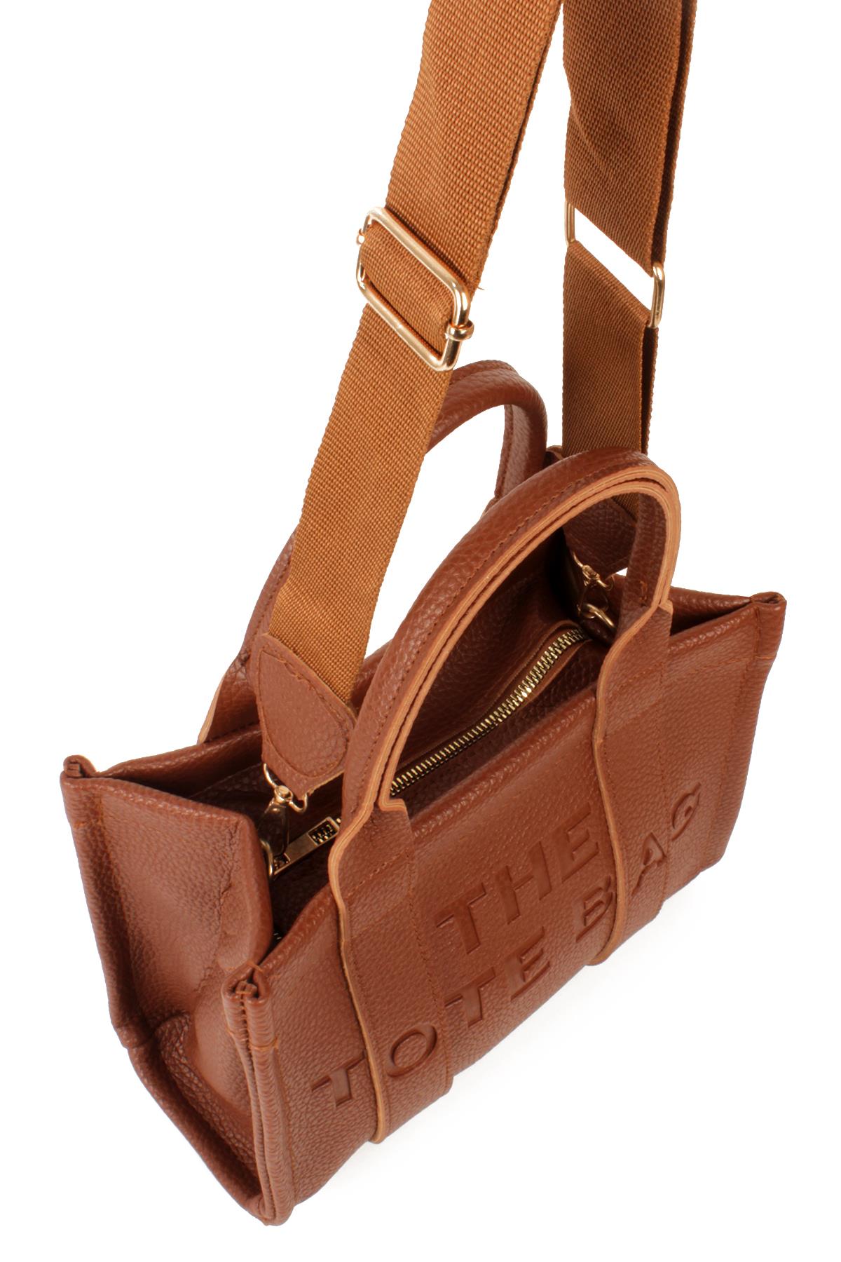 LWE10849-SyhTalhaLuwwe Bag'sKadın Tote Bag Orta Boy(25*20) Tak Çıkar Dokuma Kolon Askılı Yazı Detaylı El ve Omuz Çantası (10849)