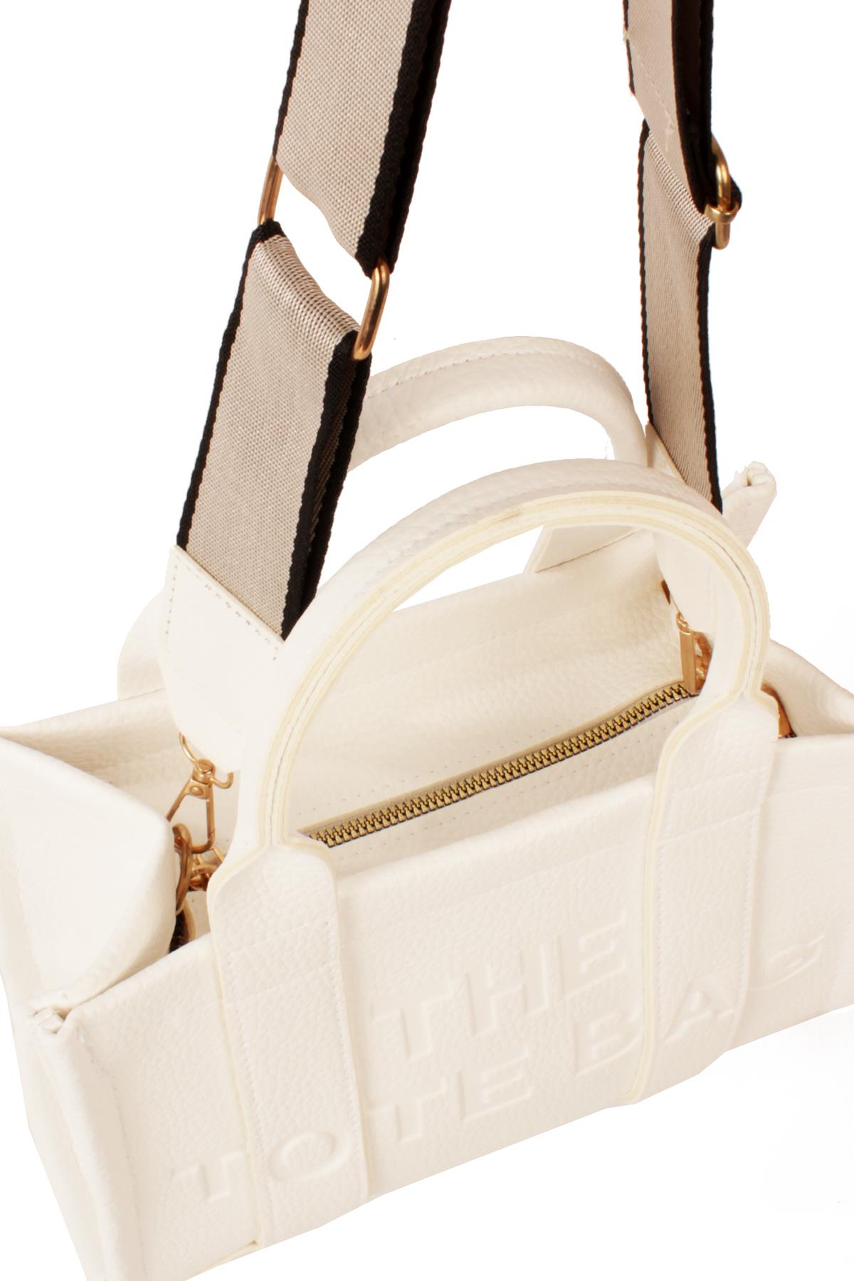 LWE10849-SyhTalhaLuwwe Bag'sKadın Tote Bag Orta Boy(25*20) Tak Çıkar Dokuma Kolon Askılı Yazı Detaylı El ve Omuz Çantası (10849)